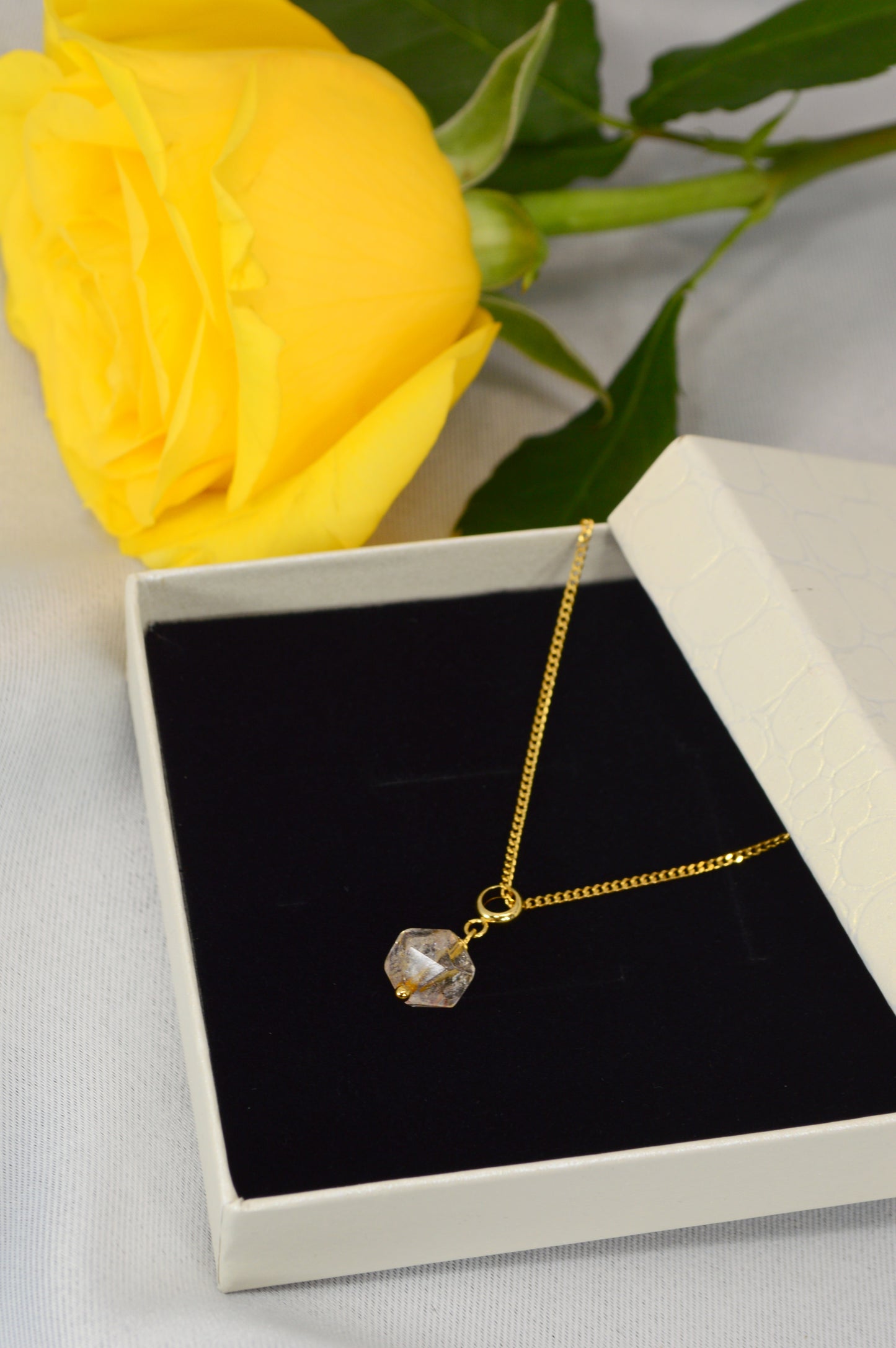 Super Seven Crystal Necklace – Raw Gemstone Pendant on Gold Stainless Steel Chain