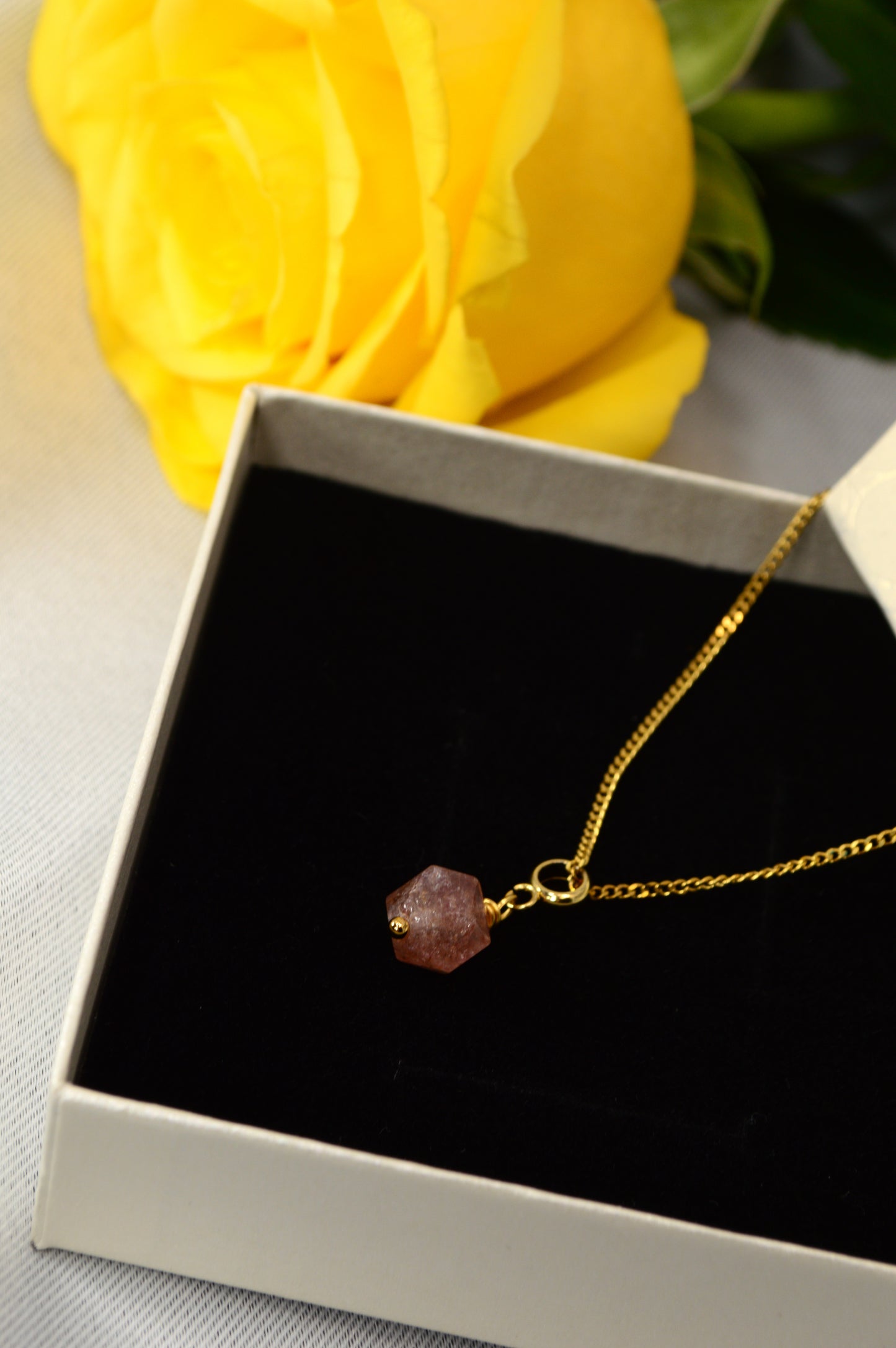 Super Seven Crystal Necklace – Raw Gemstone Pendant on Gold Stainless Steel Chain