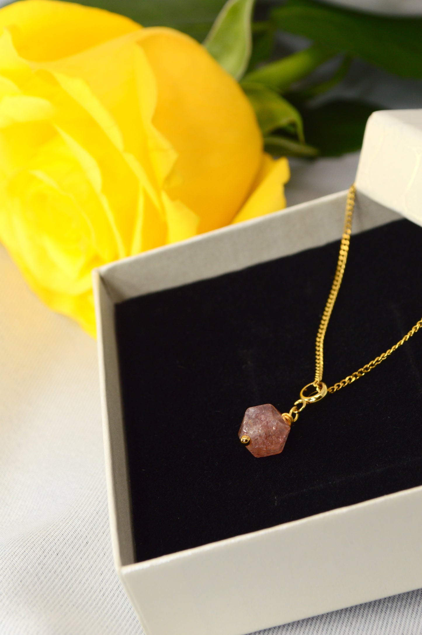 Super Seven Crystal Necklace – Raw Gemstone Pendant on Gold Stainless Steel Chain