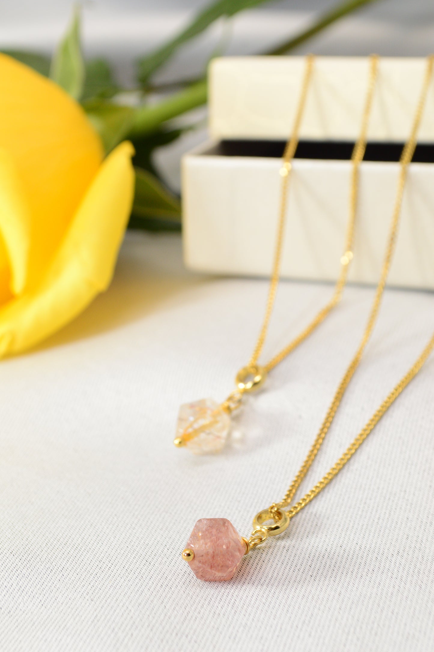 Super Seven Crystal Necklace – Raw Gemstone Pendant on Gold Stainless Steel Chain