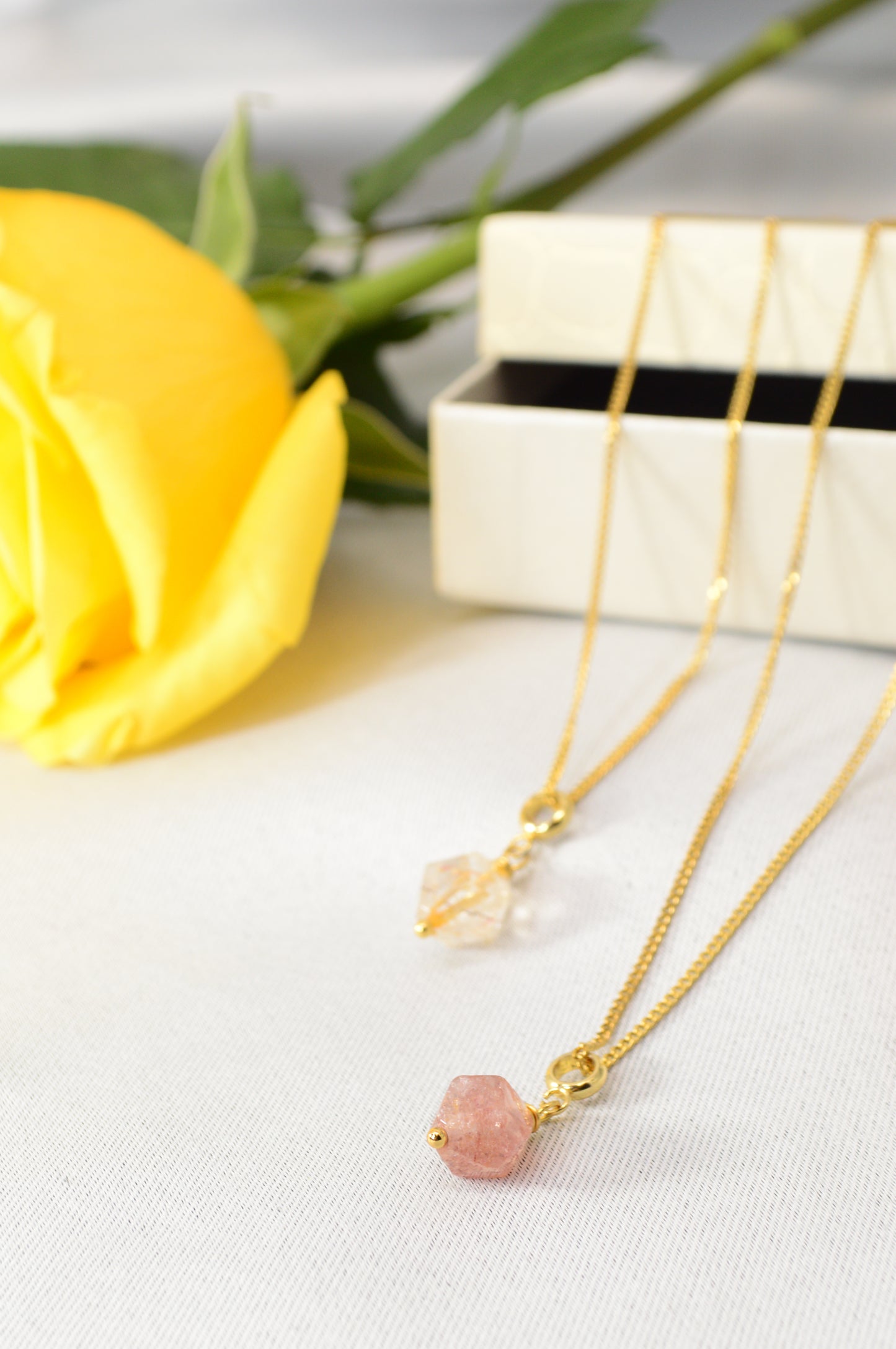 Super Seven Crystal Necklace – Raw Gemstone Pendant on Gold Stainless Steel Chain