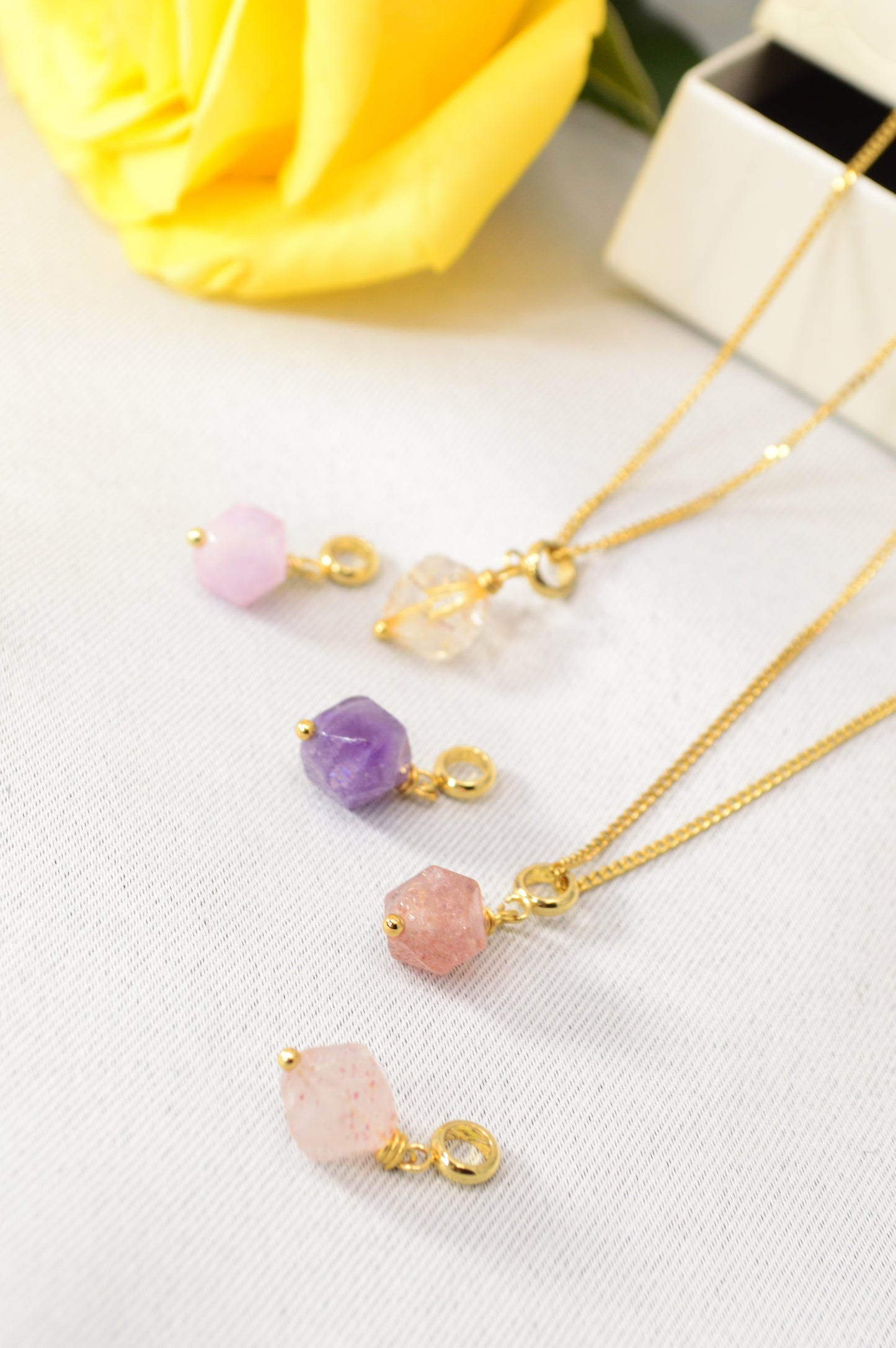 Super Seven Crystal Necklace – Raw Gemstone Pendant on Gold Stainless Steel Chain