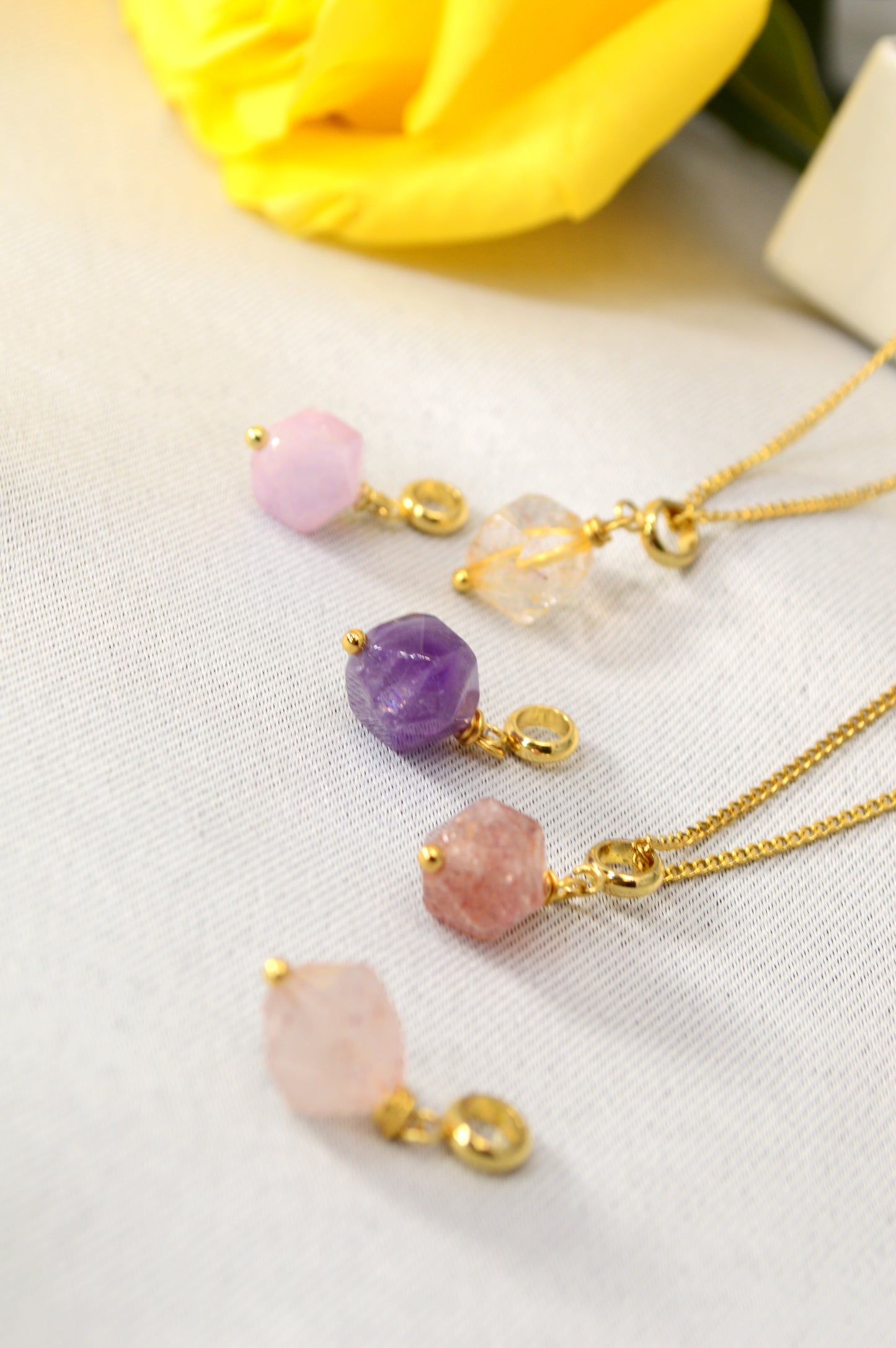 Super Seven Crystal Necklace – Raw Gemstone Pendant on Gold Stainless Steel Chain