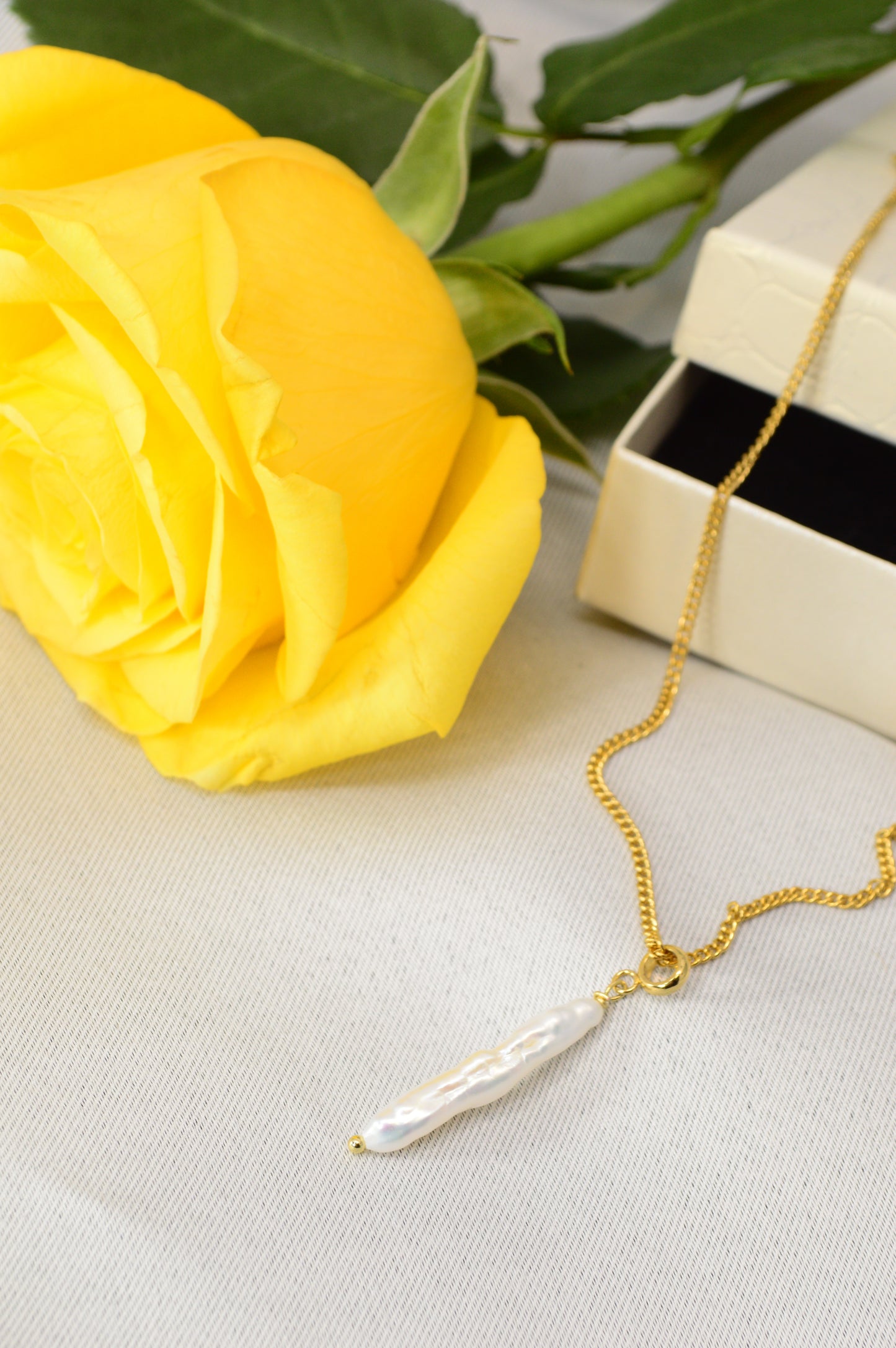 Freshwater Pearl Pendant Necklace – Gold Stainless Steel Chain, 3 Pearl Shapes