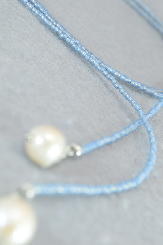 Black Pearl Lariat Necklace | Boho Y Necklace | Handmade Long Chain Jewelry