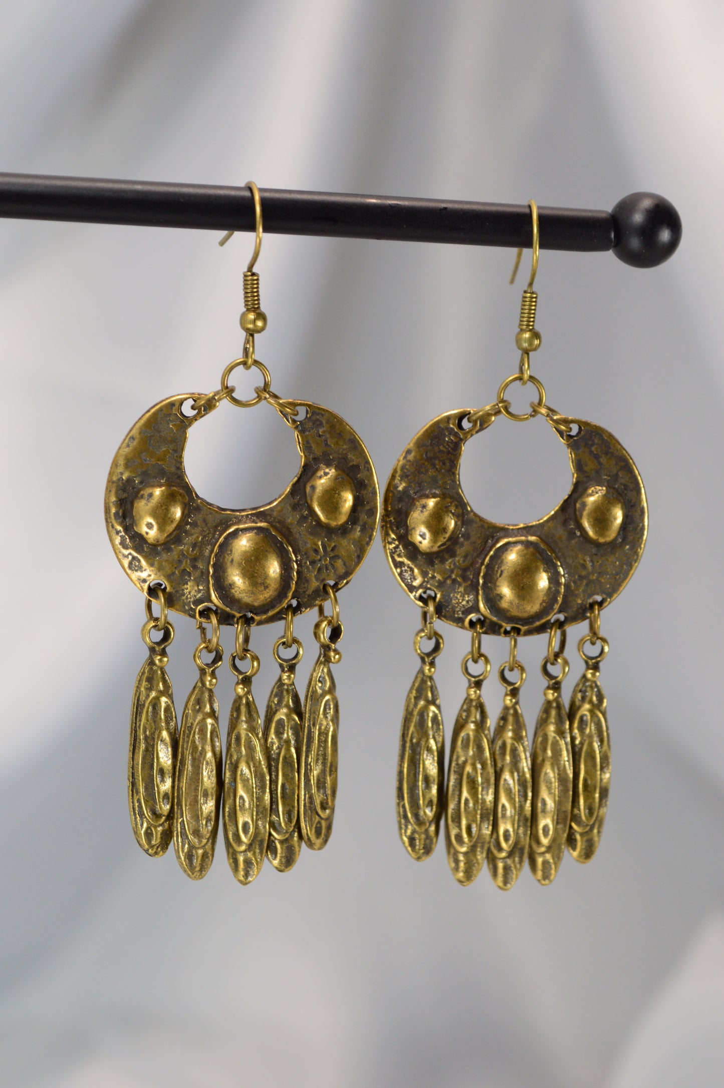 Boho Vintage Silver Dangle Earrings with Stainless Steel Hooks  7.5cm - 3"