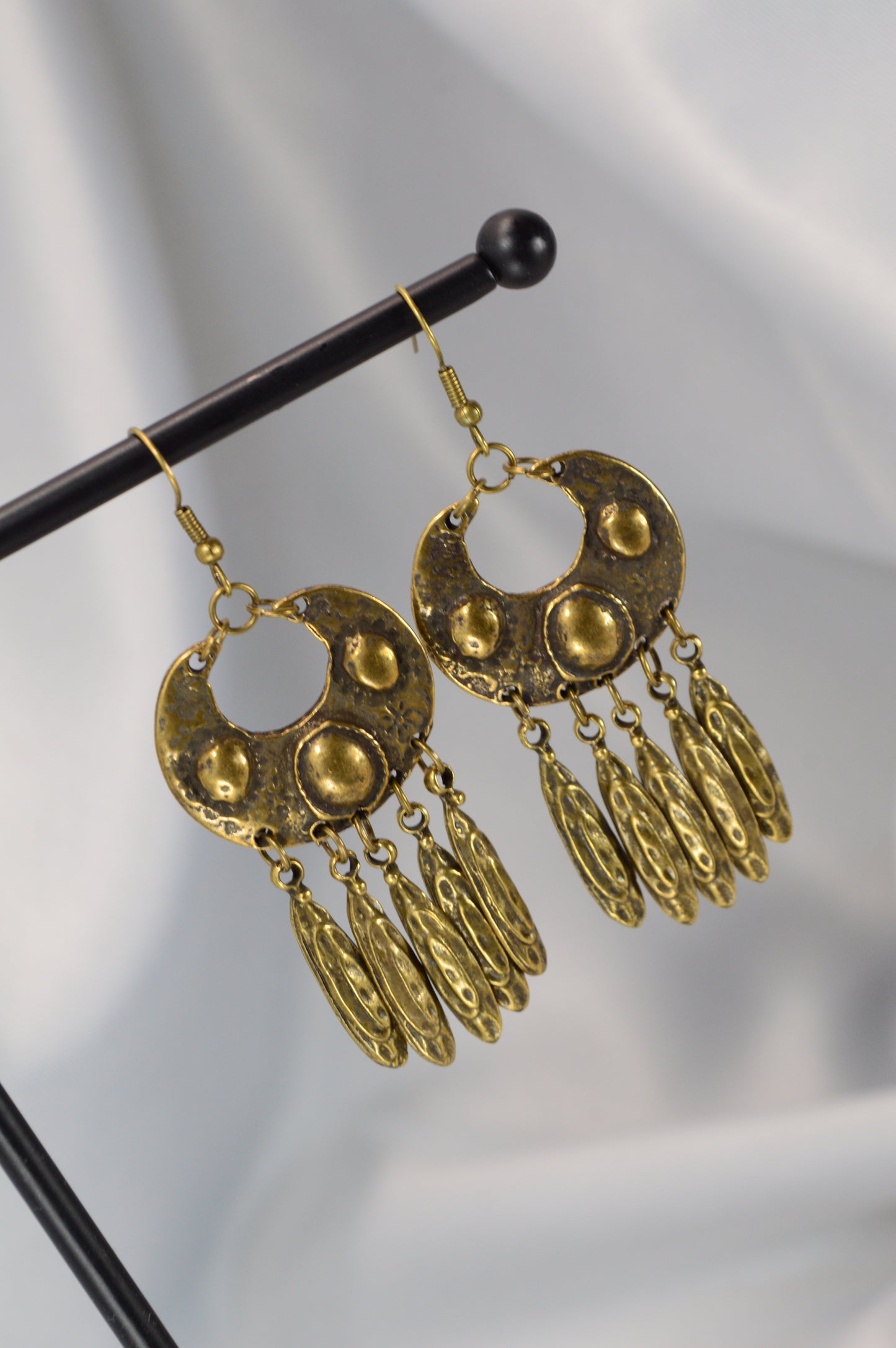 Boho Vintage Silver Dangle Earrings with Stainless Steel Hooks  7.5cm - 3"