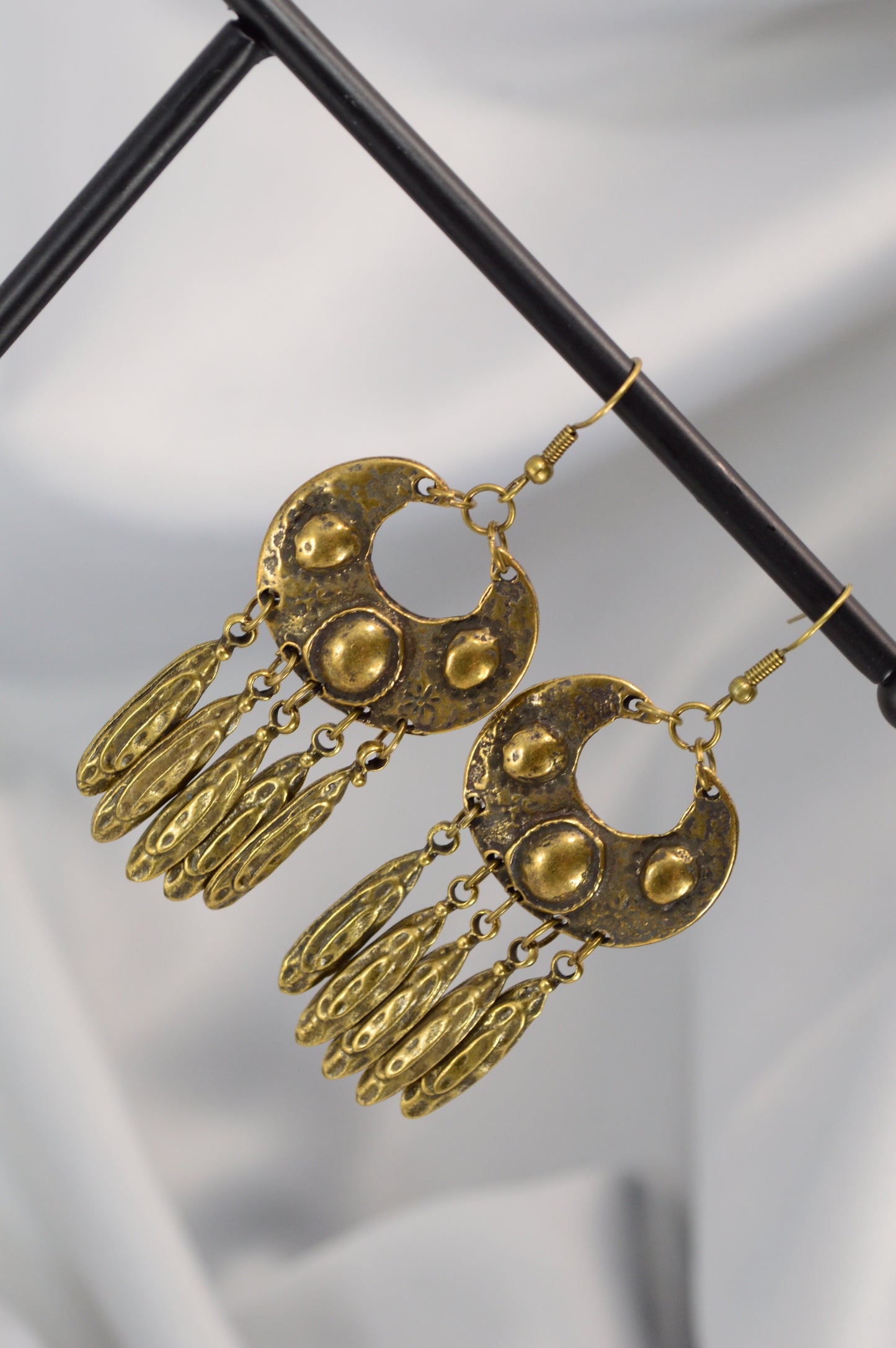 Boho Vintage Silver Dangle Earrings with Stainless Steel Hooks  7.5cm - 3"