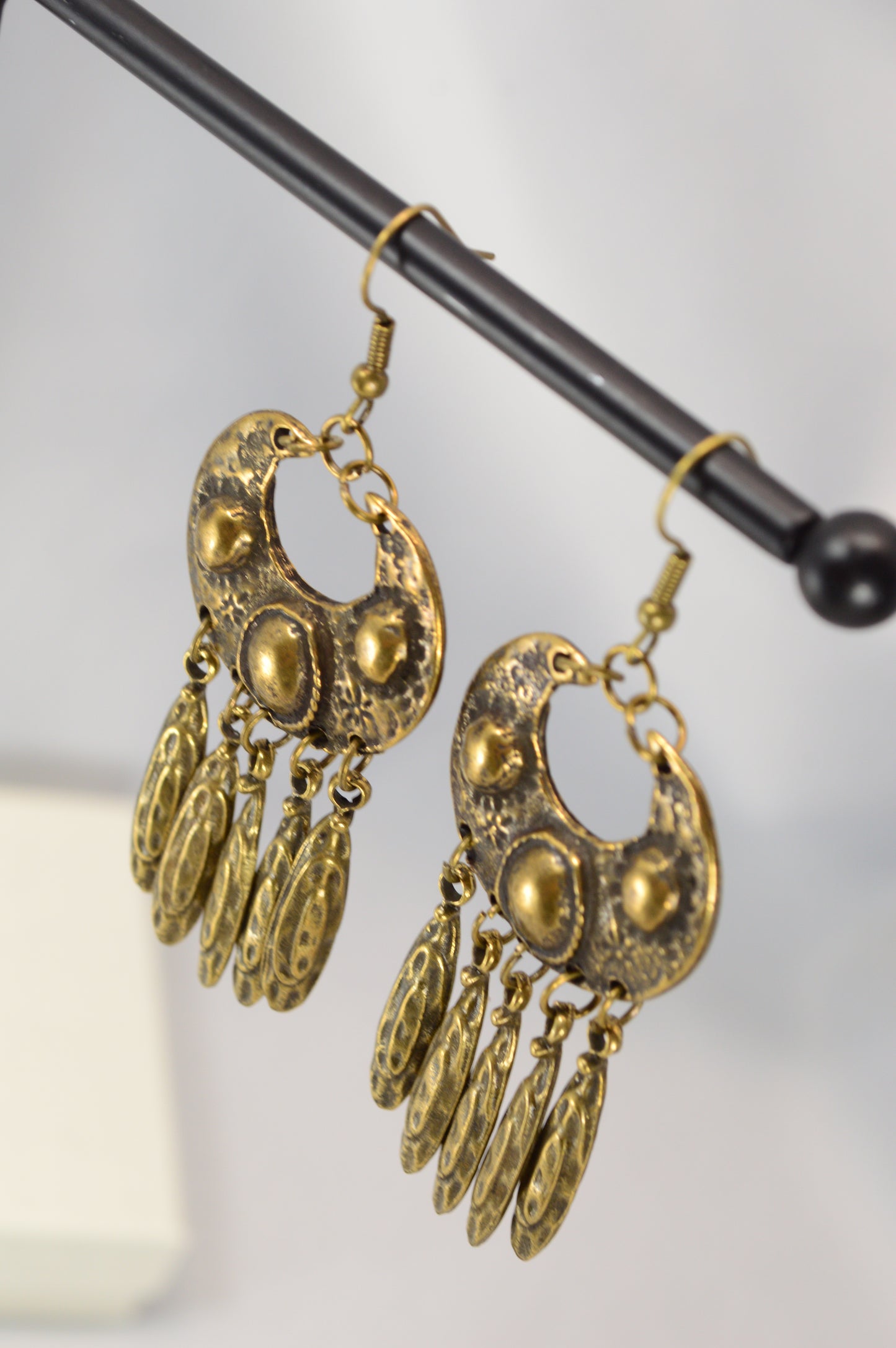 Boho Vintage Silver Dangle Earrings with Stainless Steel Hooks  7.5cm - 3"