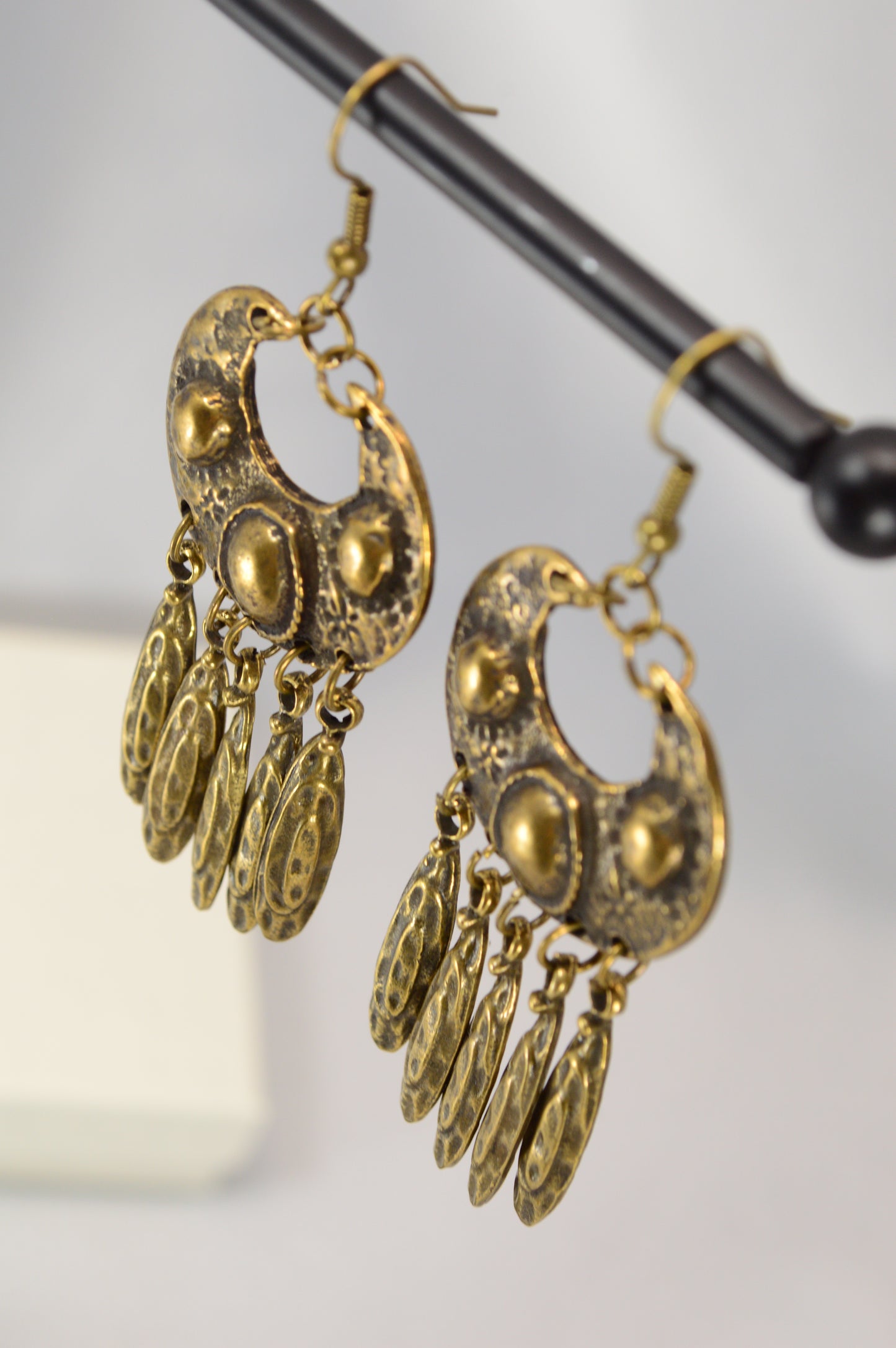 Boho Vintage Silver Dangle Earrings with Stainless Steel Hooks  7.5cm - 3"