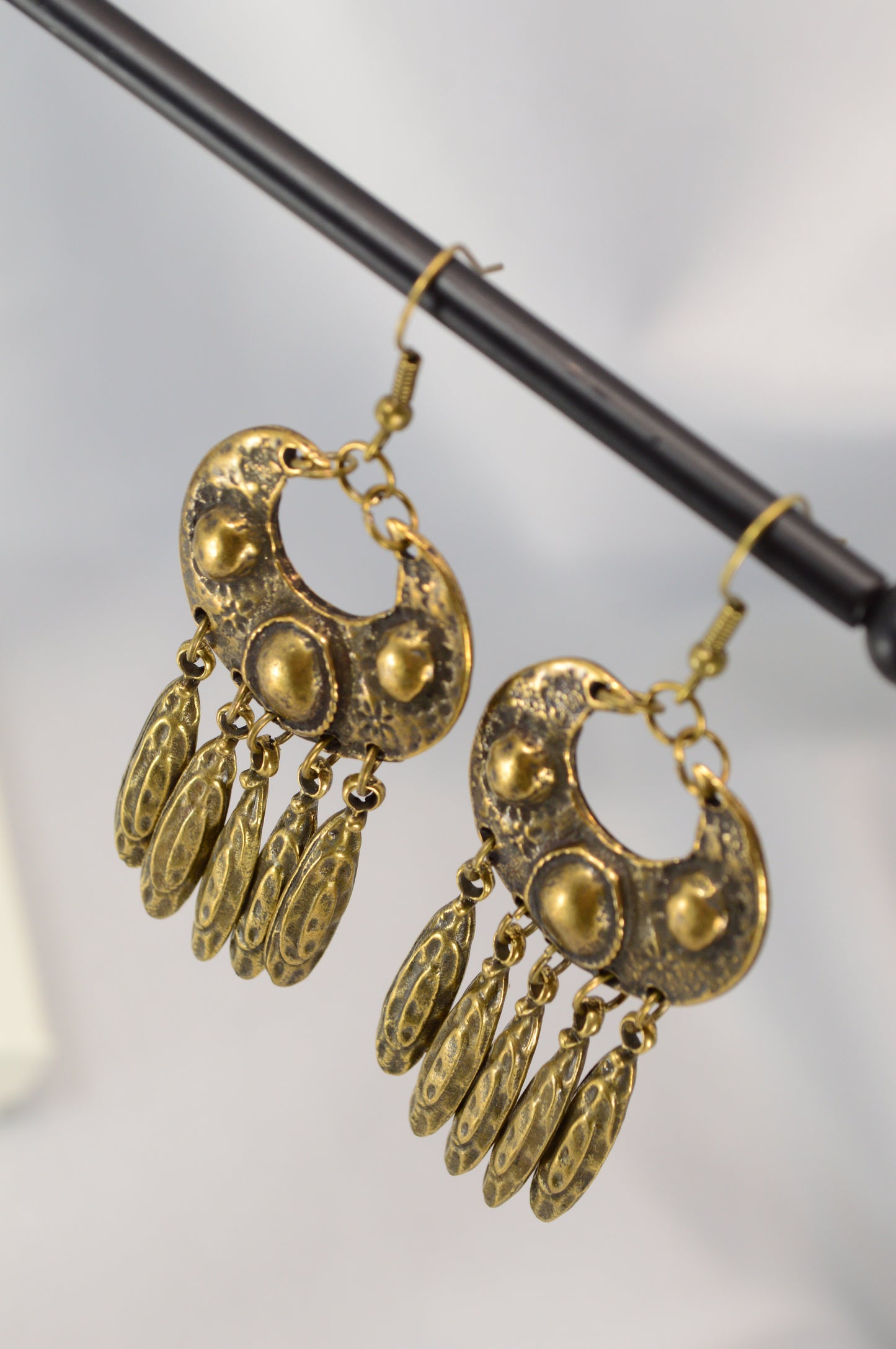 Boho Vintage Silver Dangle Earrings with Stainless Steel Hooks  7.5cm - 3"