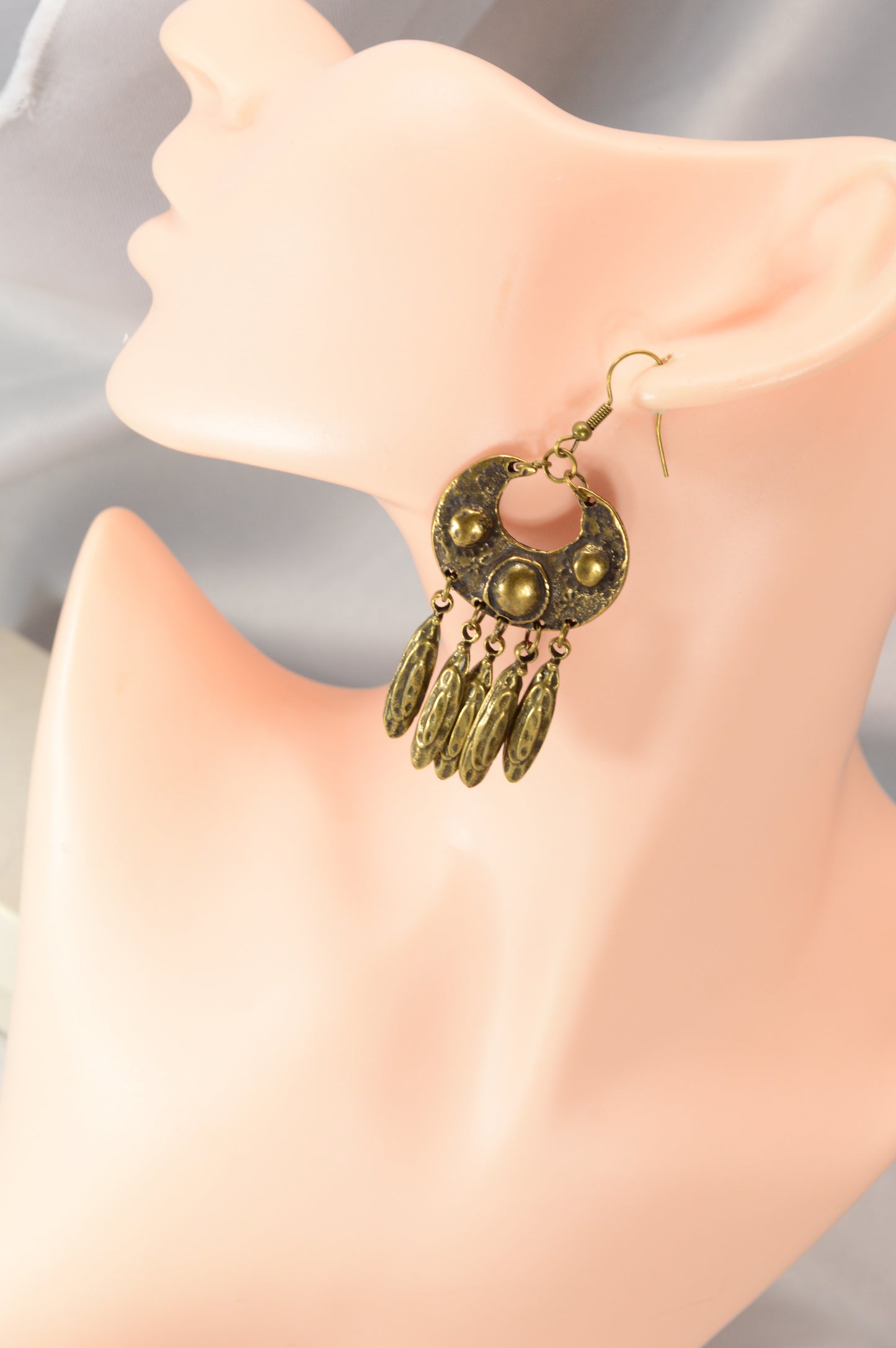 Boho Vintage Silver Dangle Earrings with Stainless Steel Hooks  7.5cm - 3"