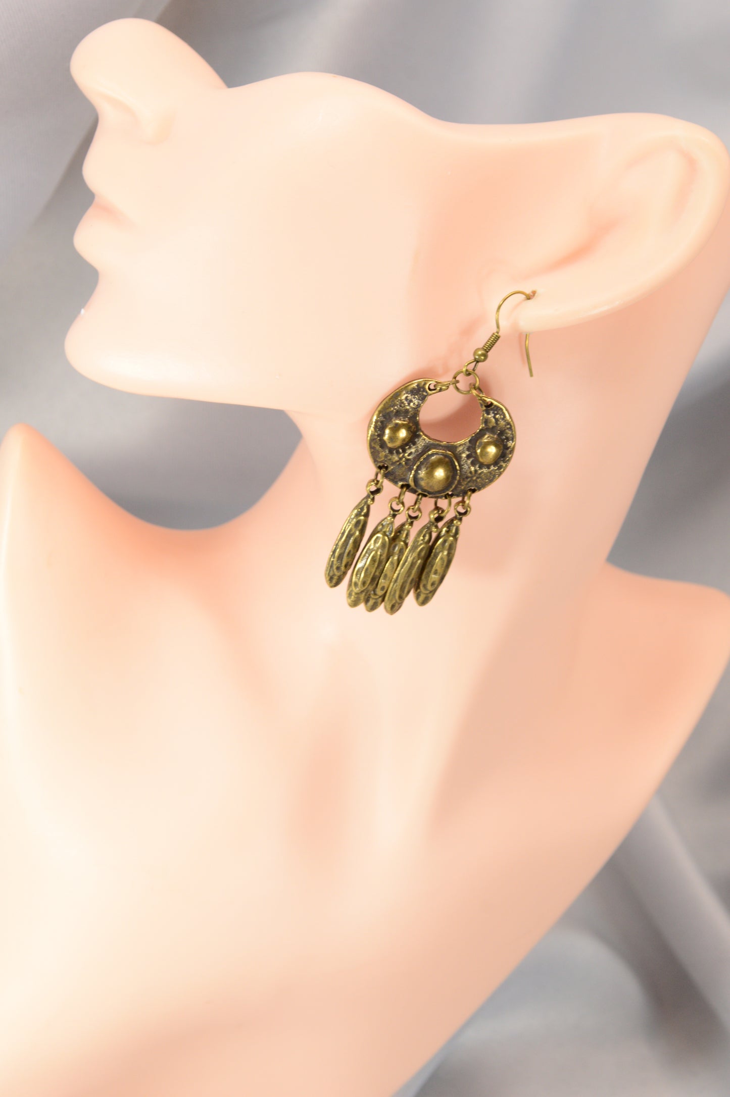 Boho Vintage Silver Dangle Earrings with Stainless Steel Hooks  7.5cm - 3"