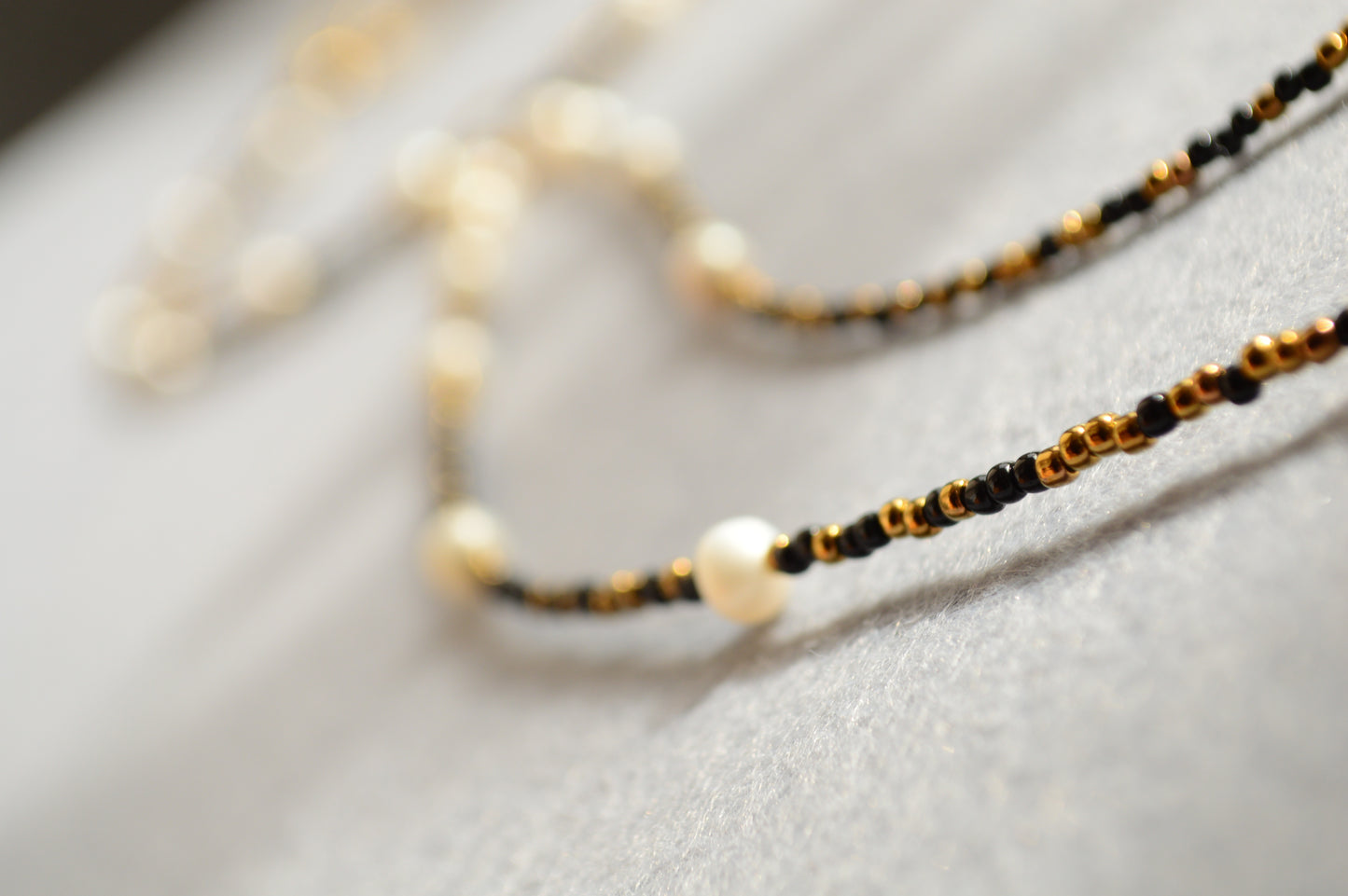 Modern Adjustable Y Necklace with Freshwater Pearls & Mother-of-Pearl Accents