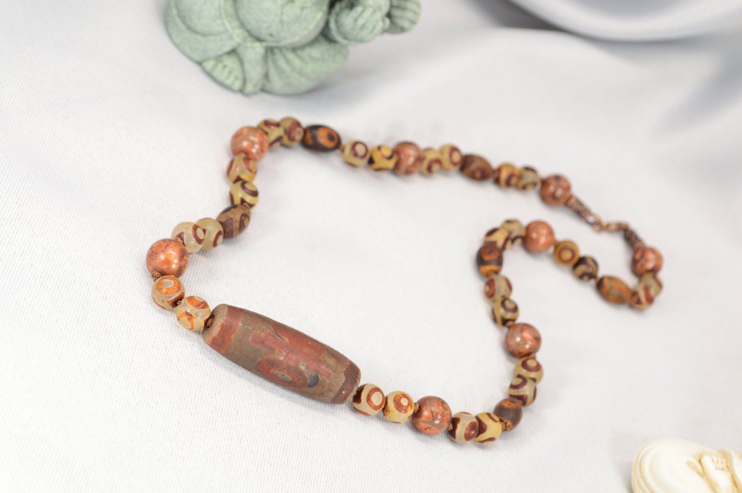 Handmade Tibetan-Style Dragon Dzi Necklace