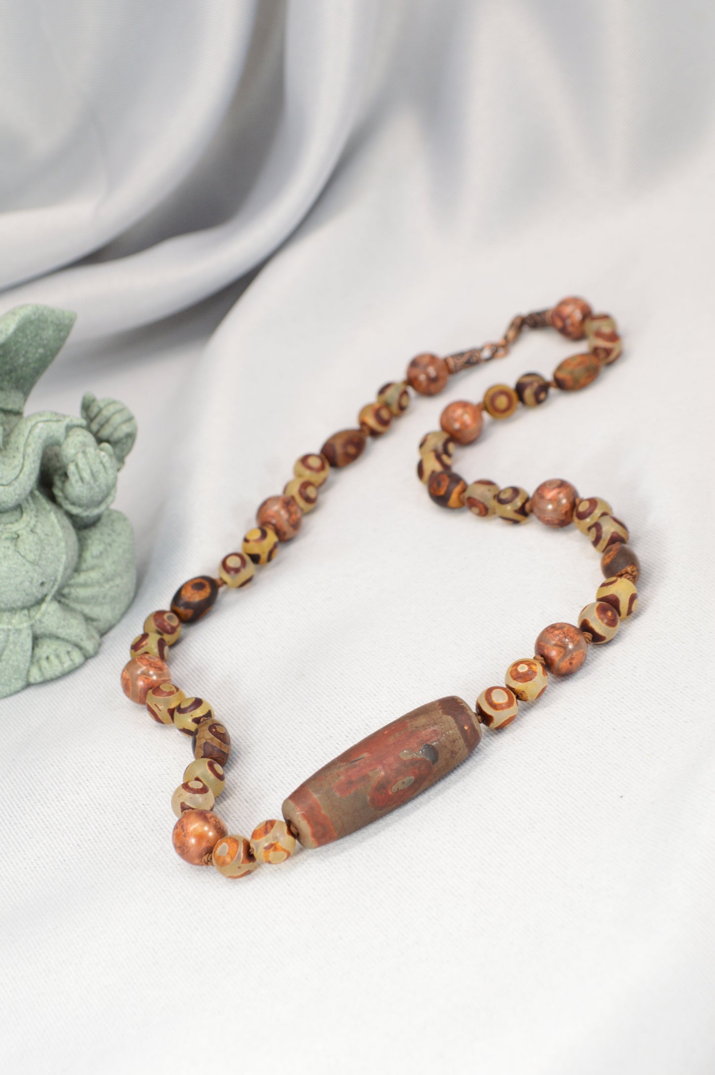 Handmade Tibetan-Style Dragon Dzi Necklace