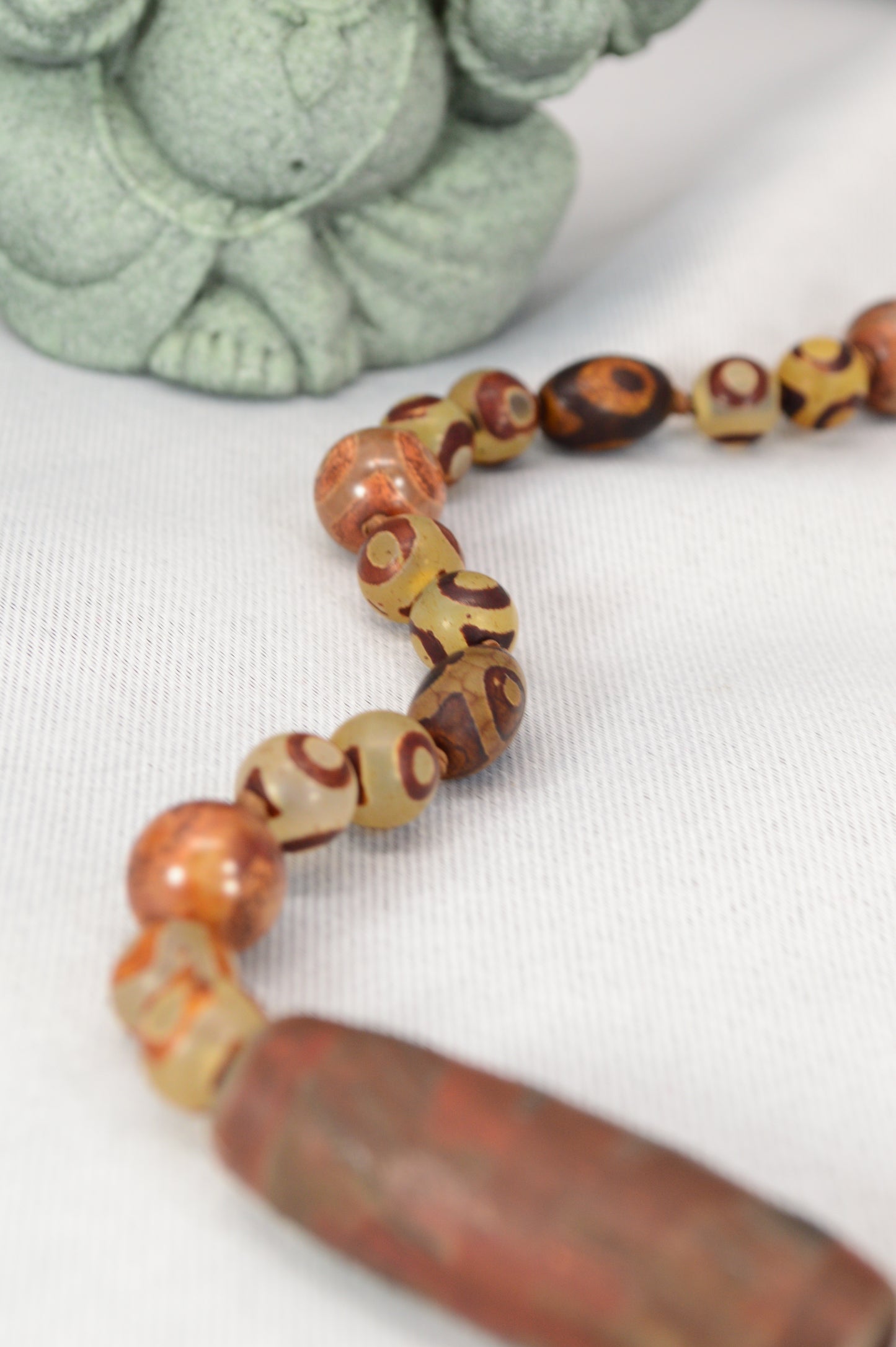 Handmade Tibetan-Style Dragon Dzi Necklace