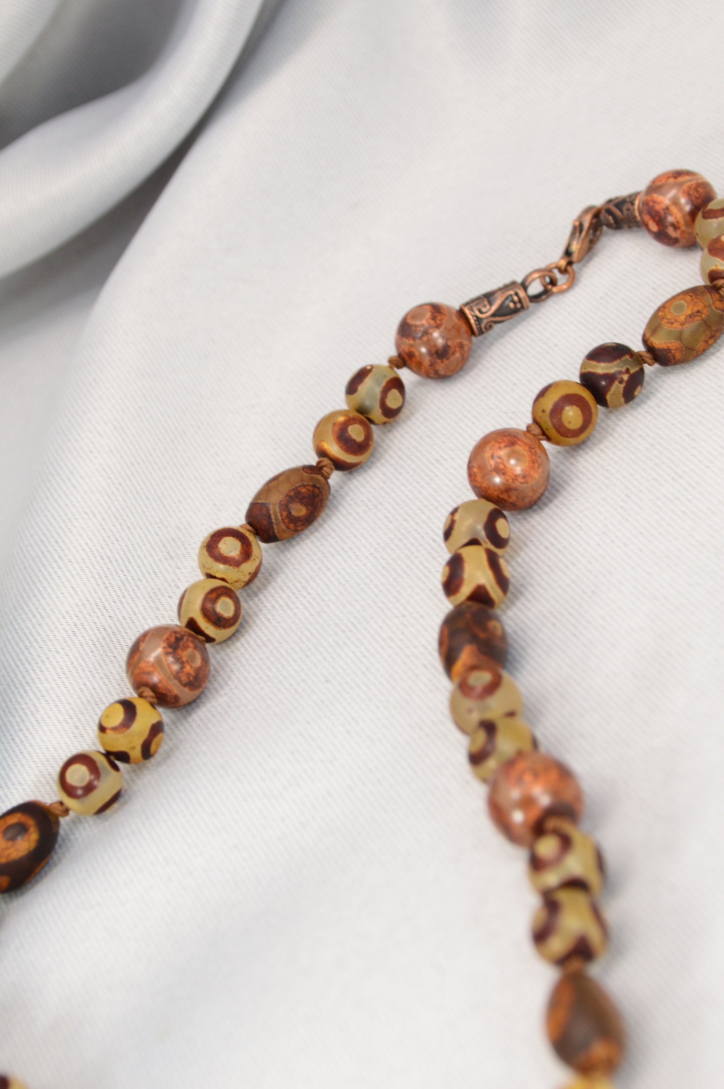 Handmade Tibetan-Style Dragon Dzi Necklace