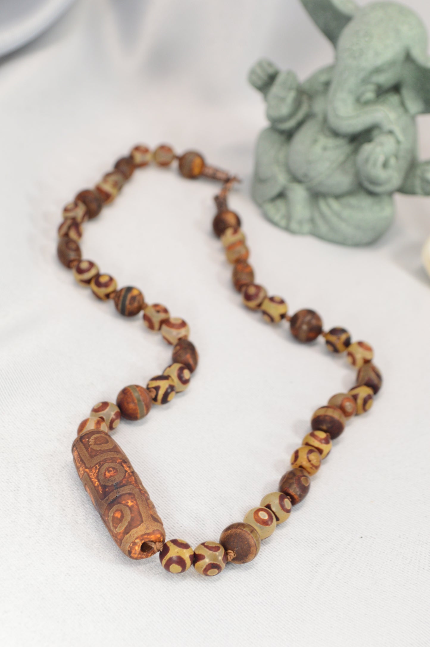 Tibetan-Style Earthy Dzi Necklace