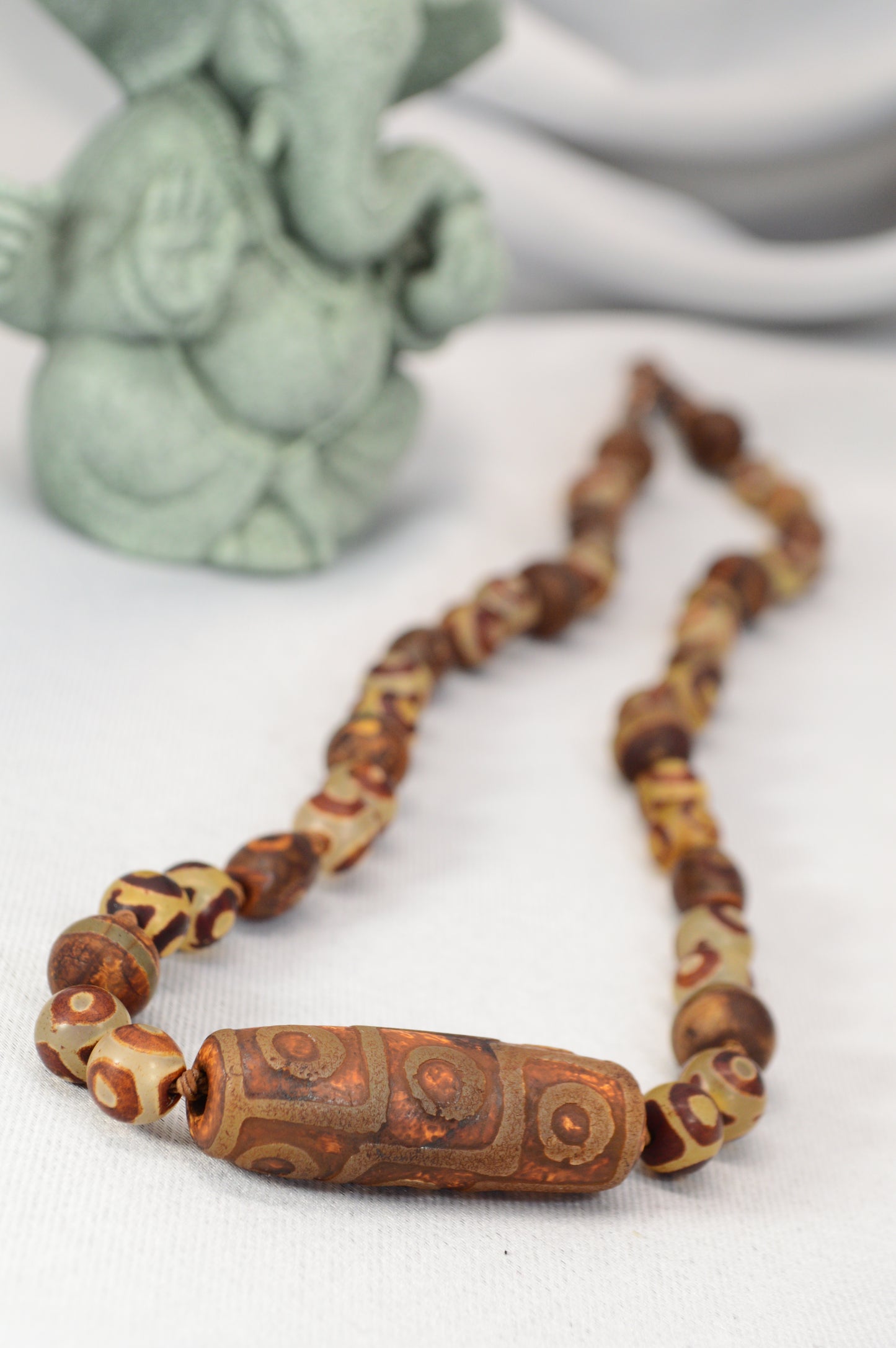 Tibetan-Style Earthy Dzi Necklace