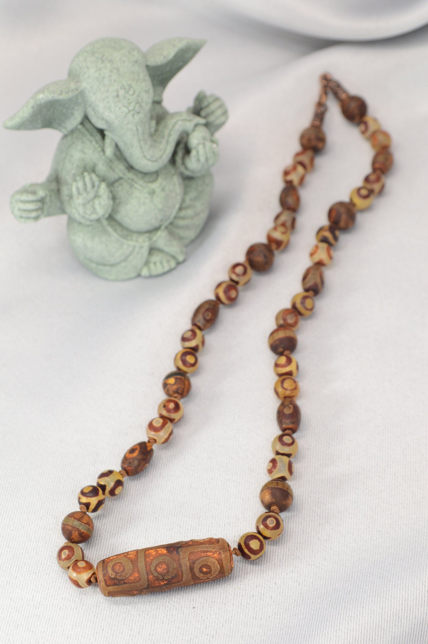 Tibetan-Style Earthy Dzi Necklace