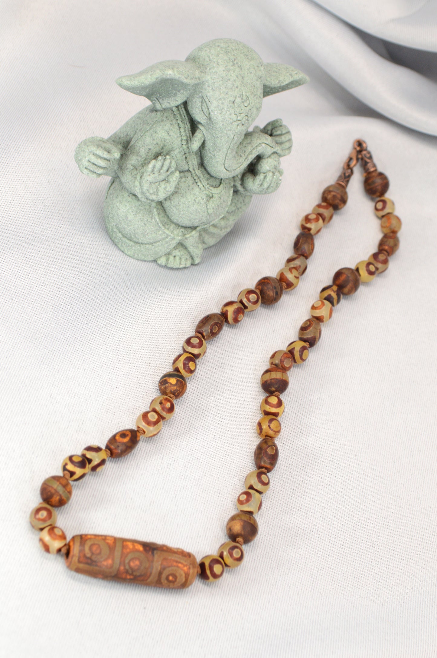 Tibetan-Style Earthy Dzi Necklace