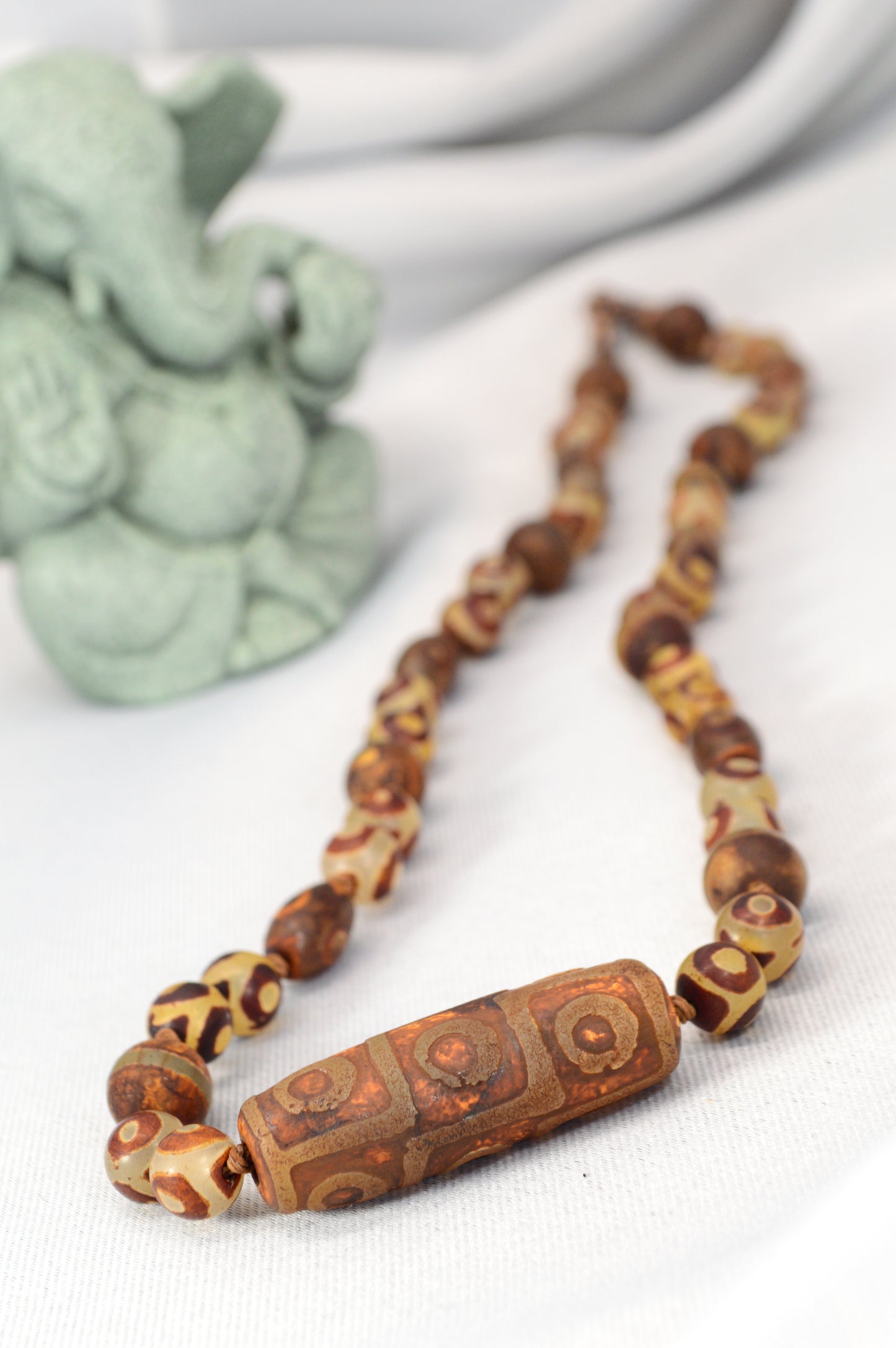 Tibetan-Style Earthy Dzi Necklace