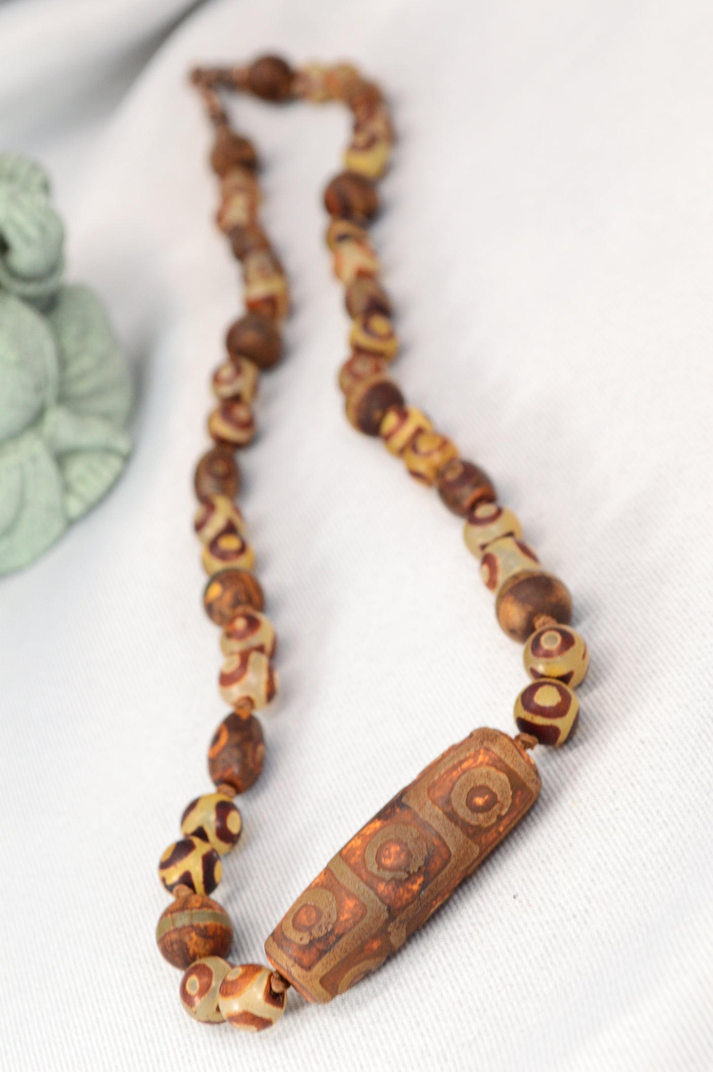 Tibetan-Style Earthy Dzi Necklace