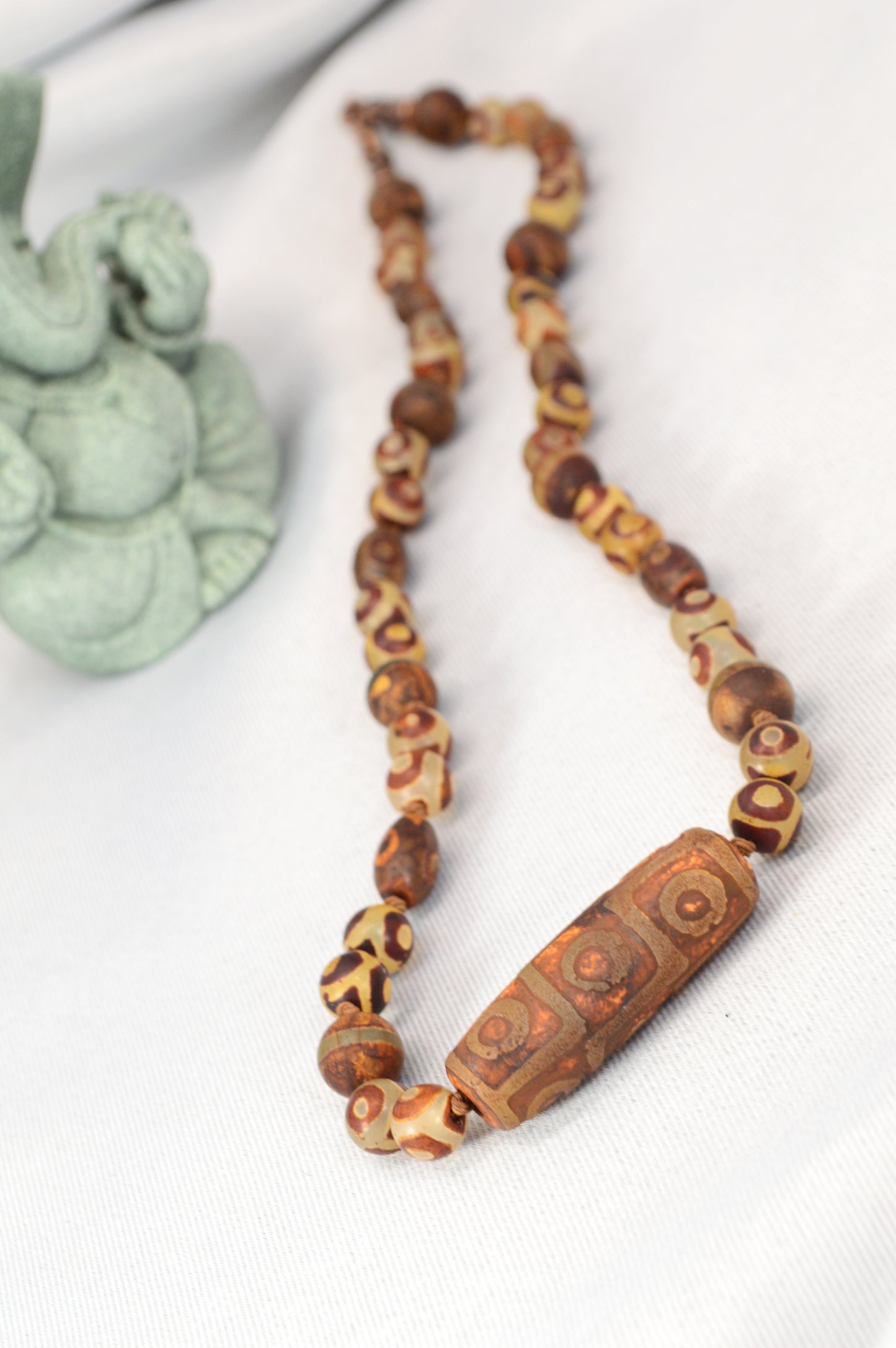 Tibetan-Style Earthy Dzi Necklace