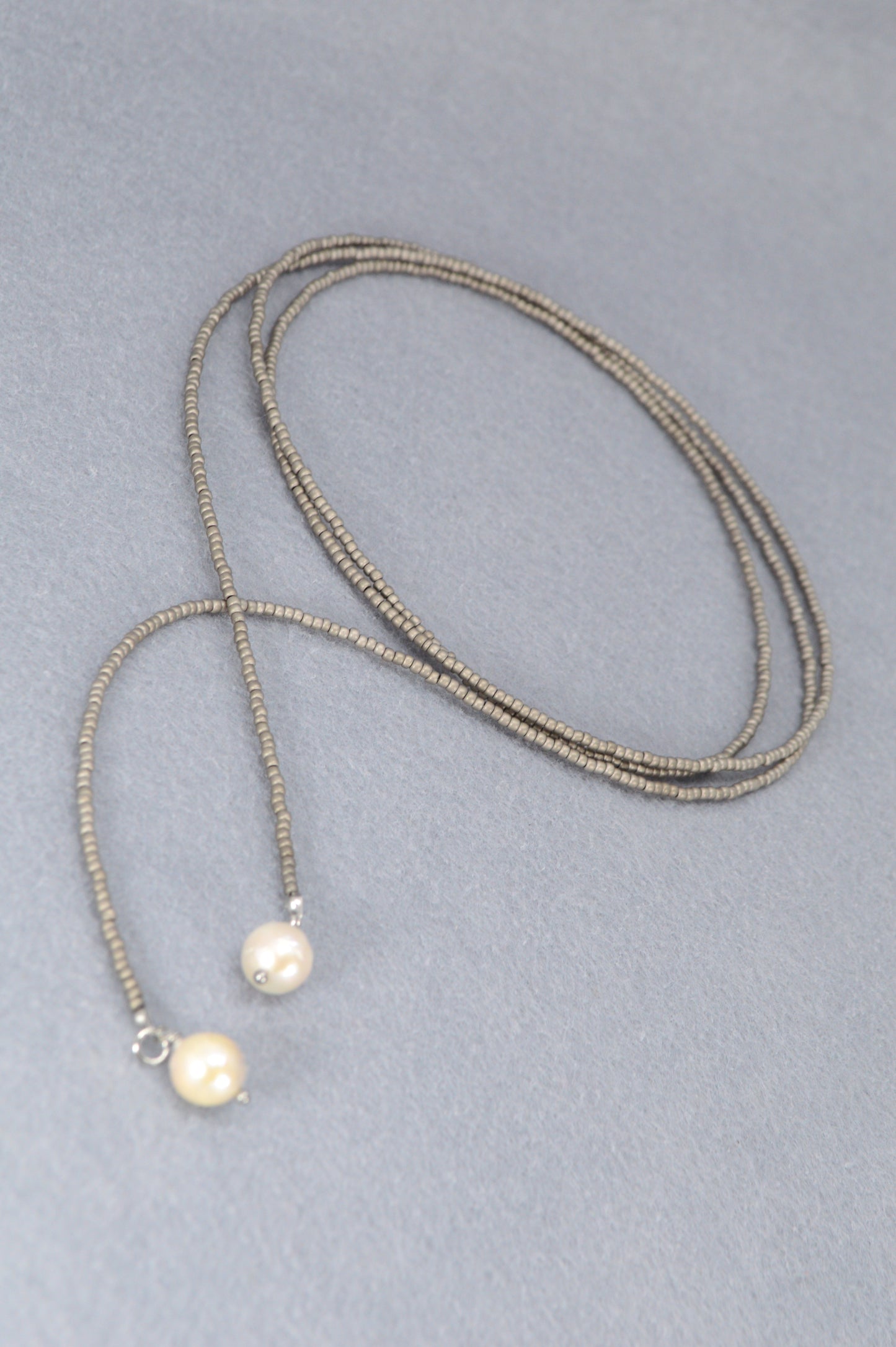 Black Pearl Lariat Necklace | Boho Y Necklace | Handmade Long Chain Jewelry