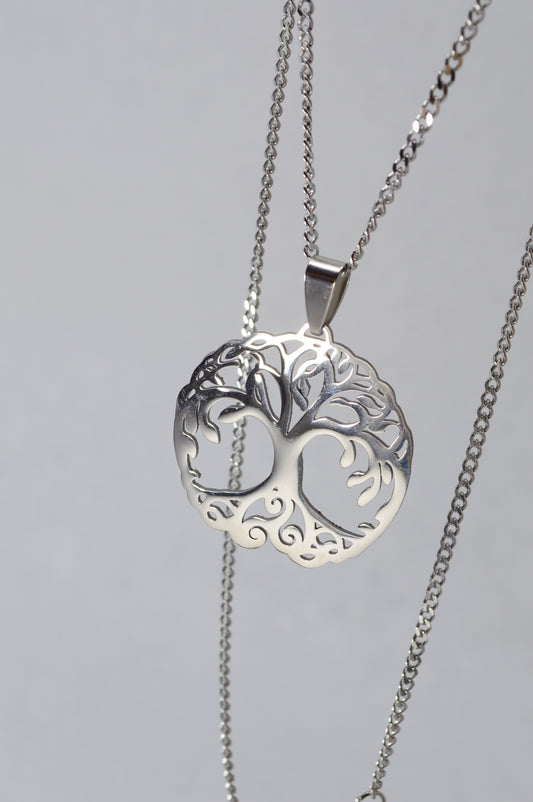 Elegant Tree of Life Pendant Necklace – Stainless Steel Symbol of Growth & Harmony