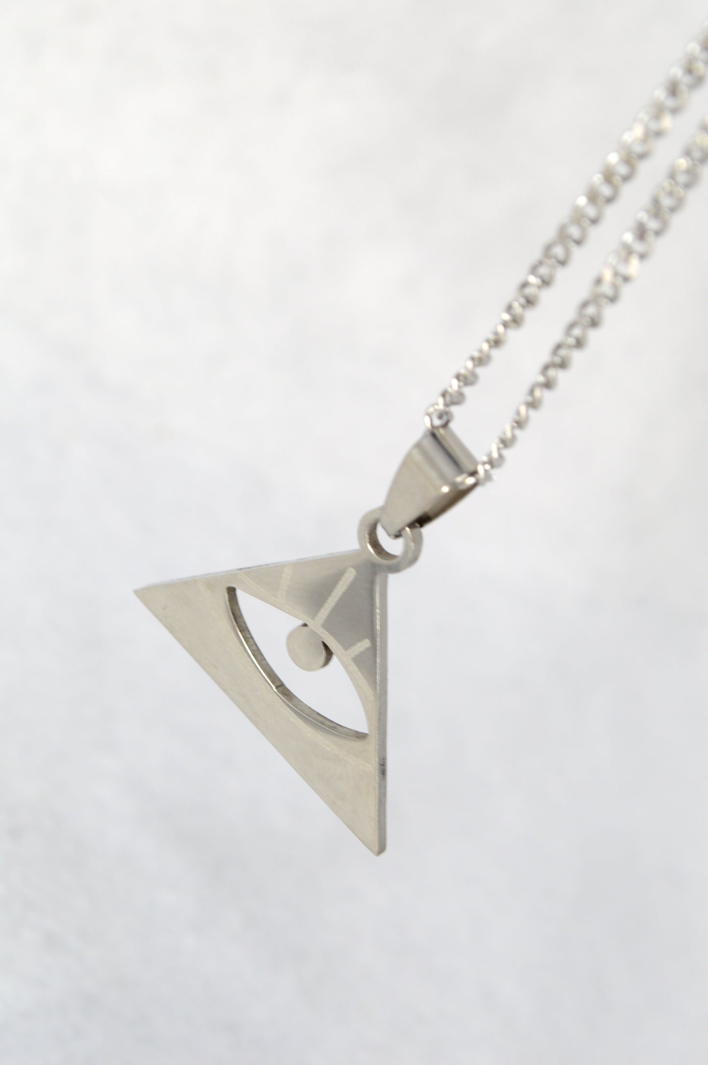 Triangle Eye Pendant Necklace – Stainless Steel Symbolic Amulet