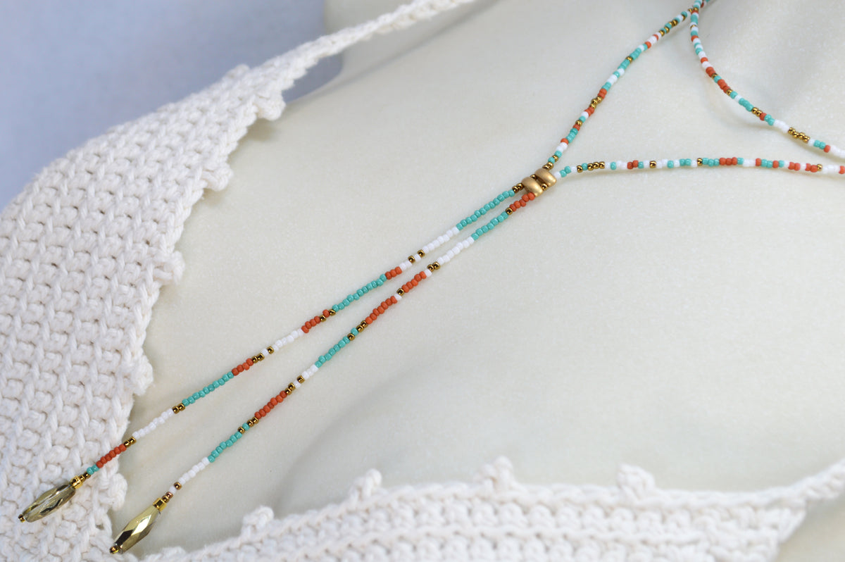 Free Spirit Lariat-Halskette mit smaragdgrünen Perlen