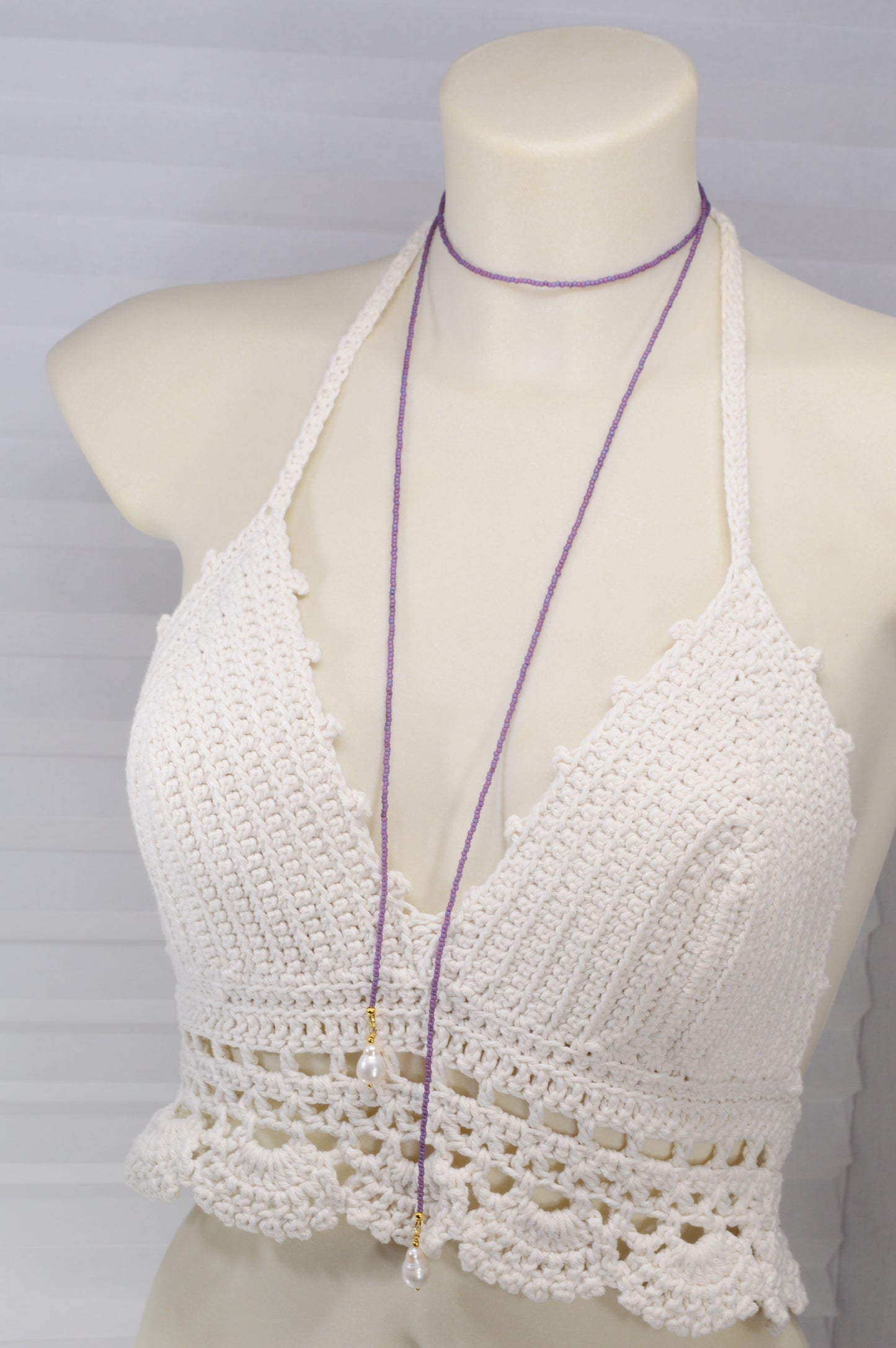 Black Pearl Lariat Necklace | Boho Y Necklace | Handmade Long Chain Jewelry