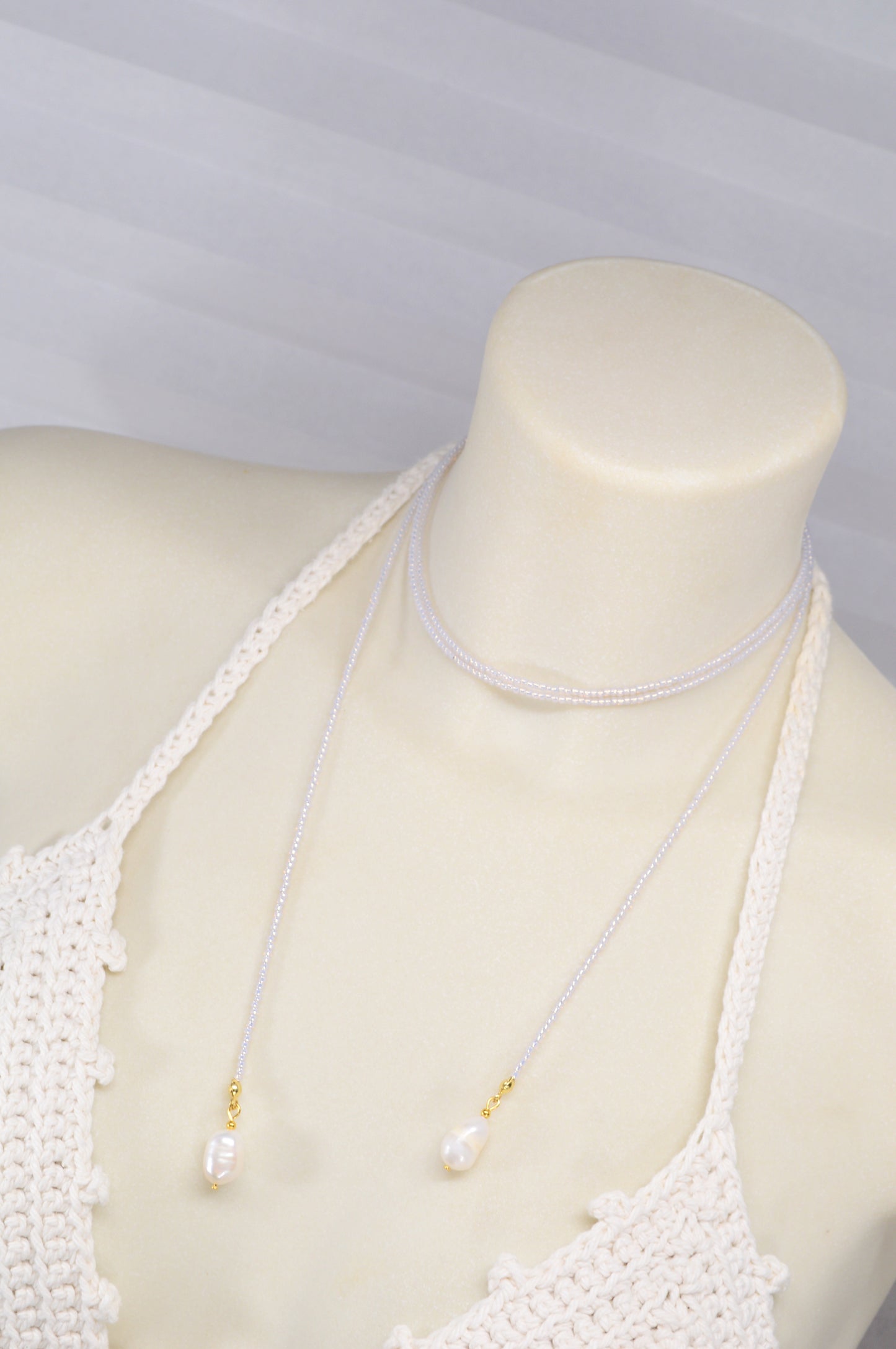 Black Pearl Lariat Necklace | Boho Y Necklace | Handmade Long Chain Jewelry