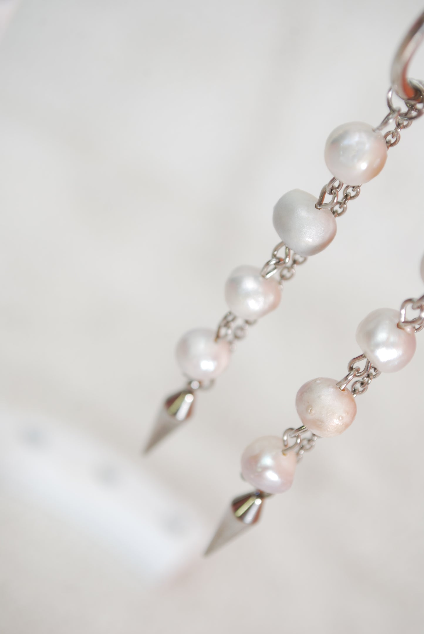 Aros con colgante de perla – joyería boho llamativa – aprox. 10 cm - 4"
