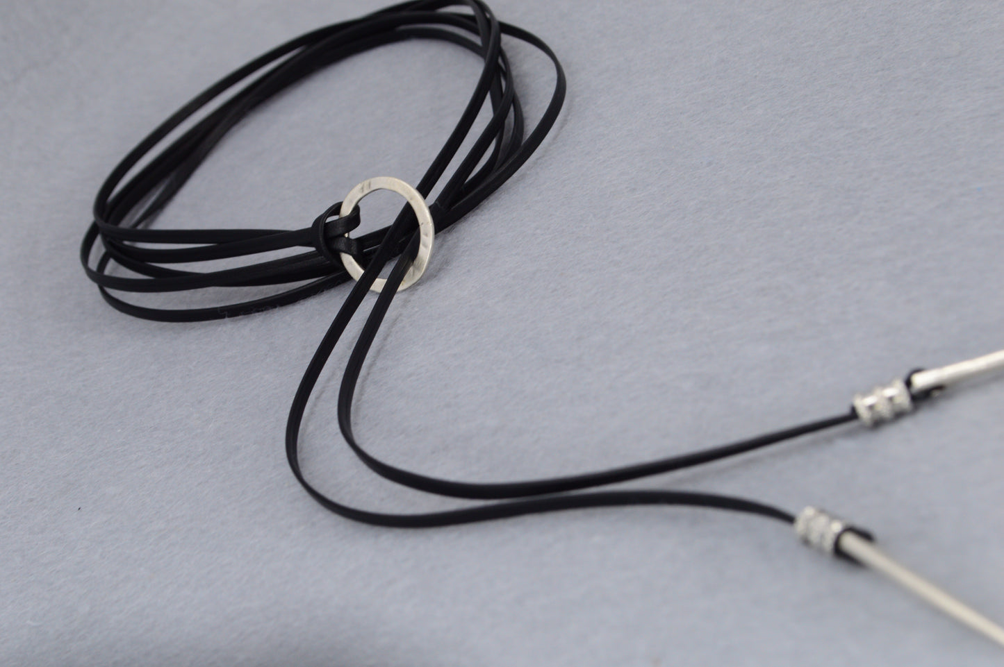 Edgy Black Leather Wrap Choker with Silver Spikes | Punk Gothic Festival Necklace