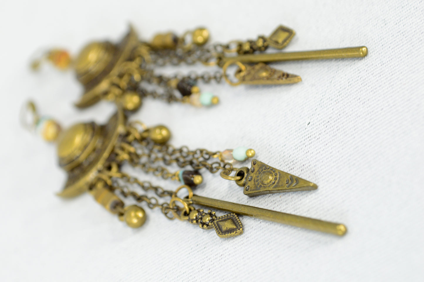 Boho Bronze Chain Statement Earrings