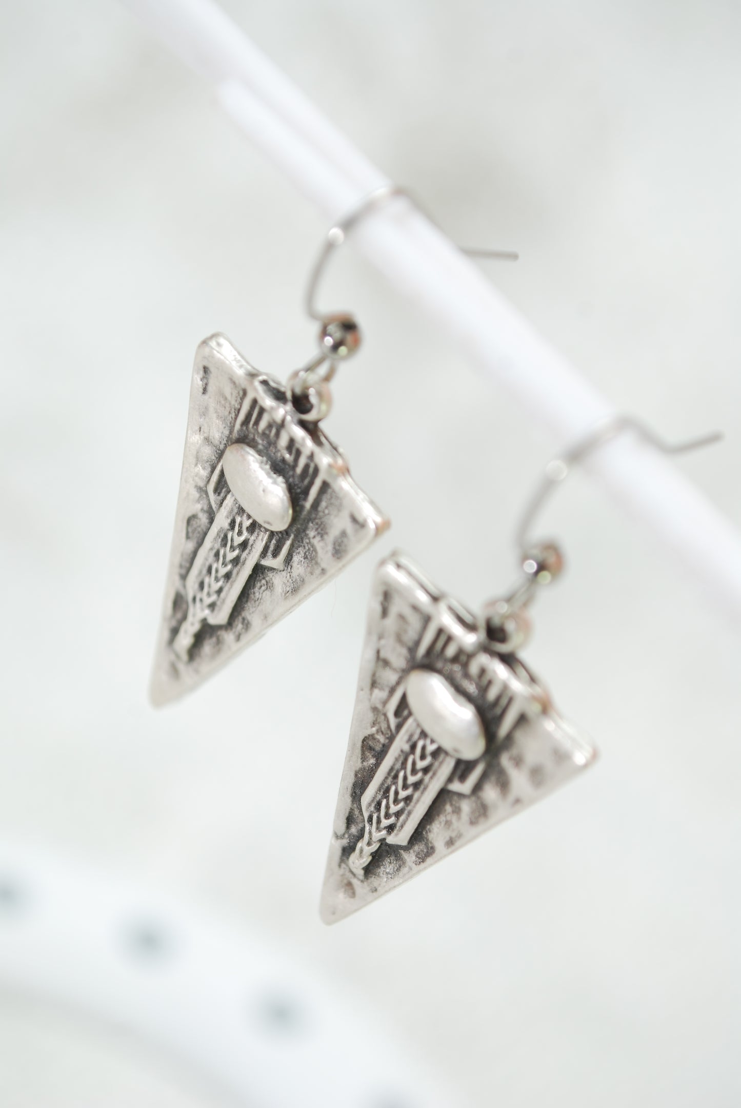 Tribal Arrowhead Drop Earrings Boho Style
