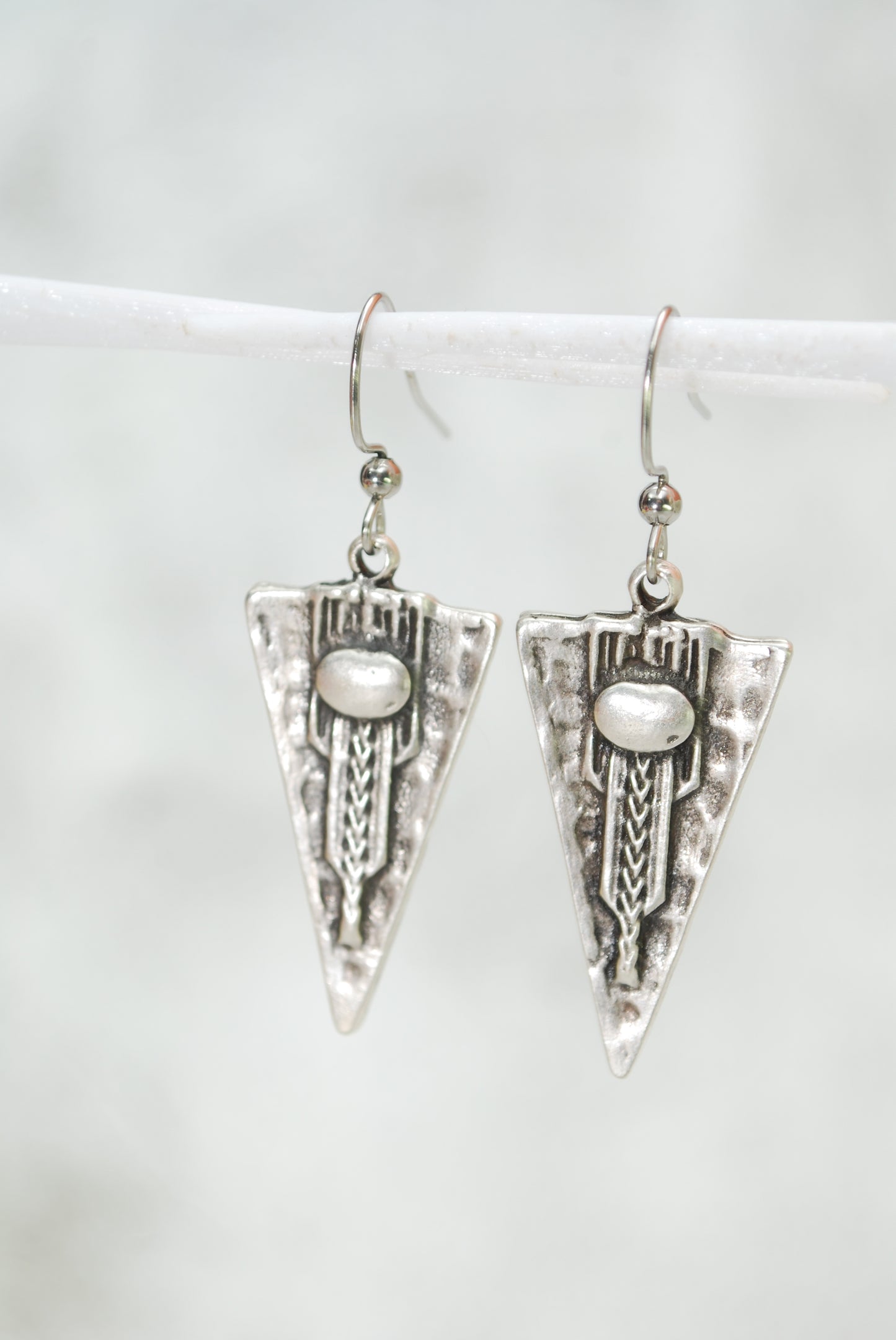 Tribal Arrowhead Drop Earrings Boho Style