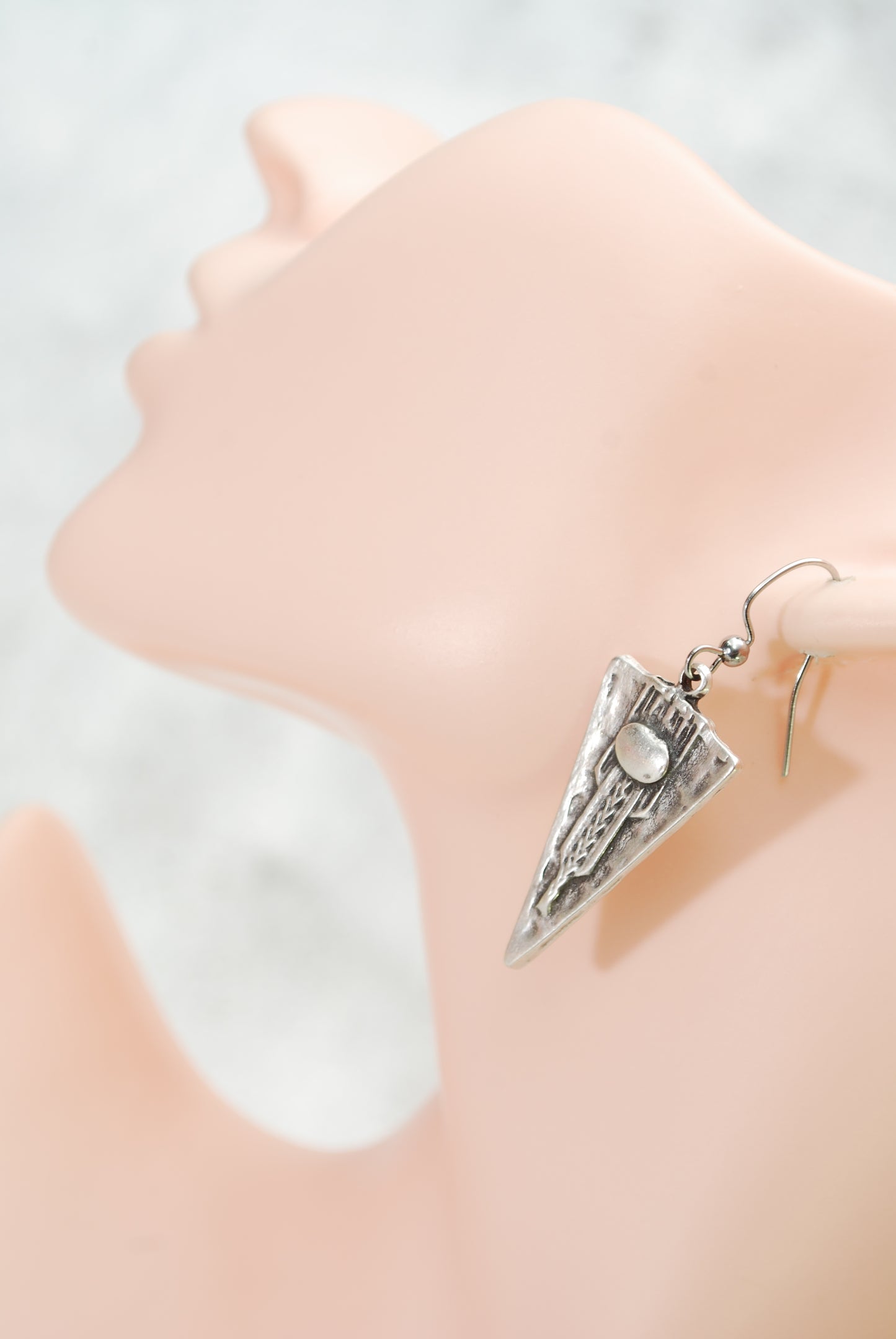 Tribal Arrowhead Drop Earrings Boho Style