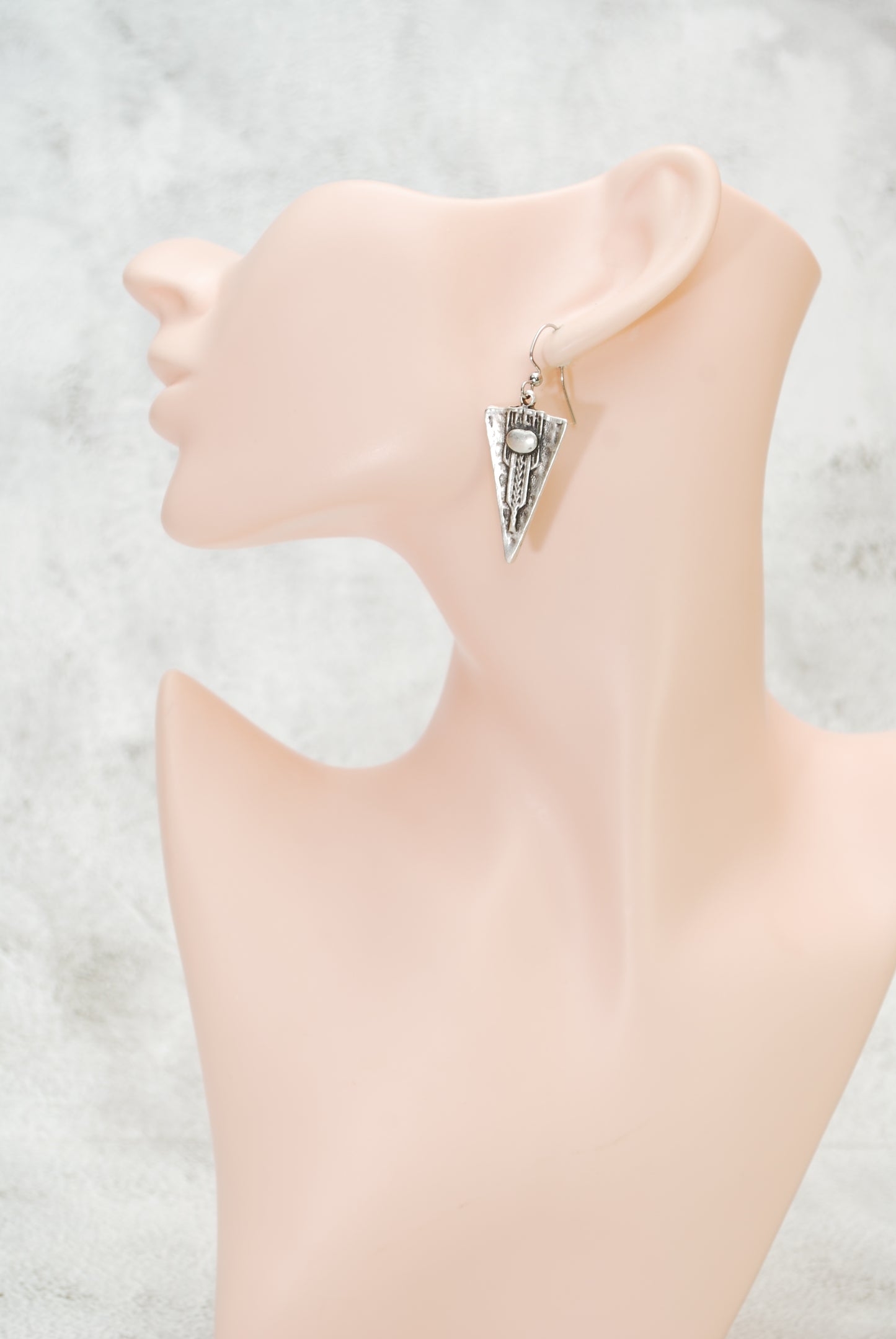 Tribal Arrowhead Drop Earrings Boho Style