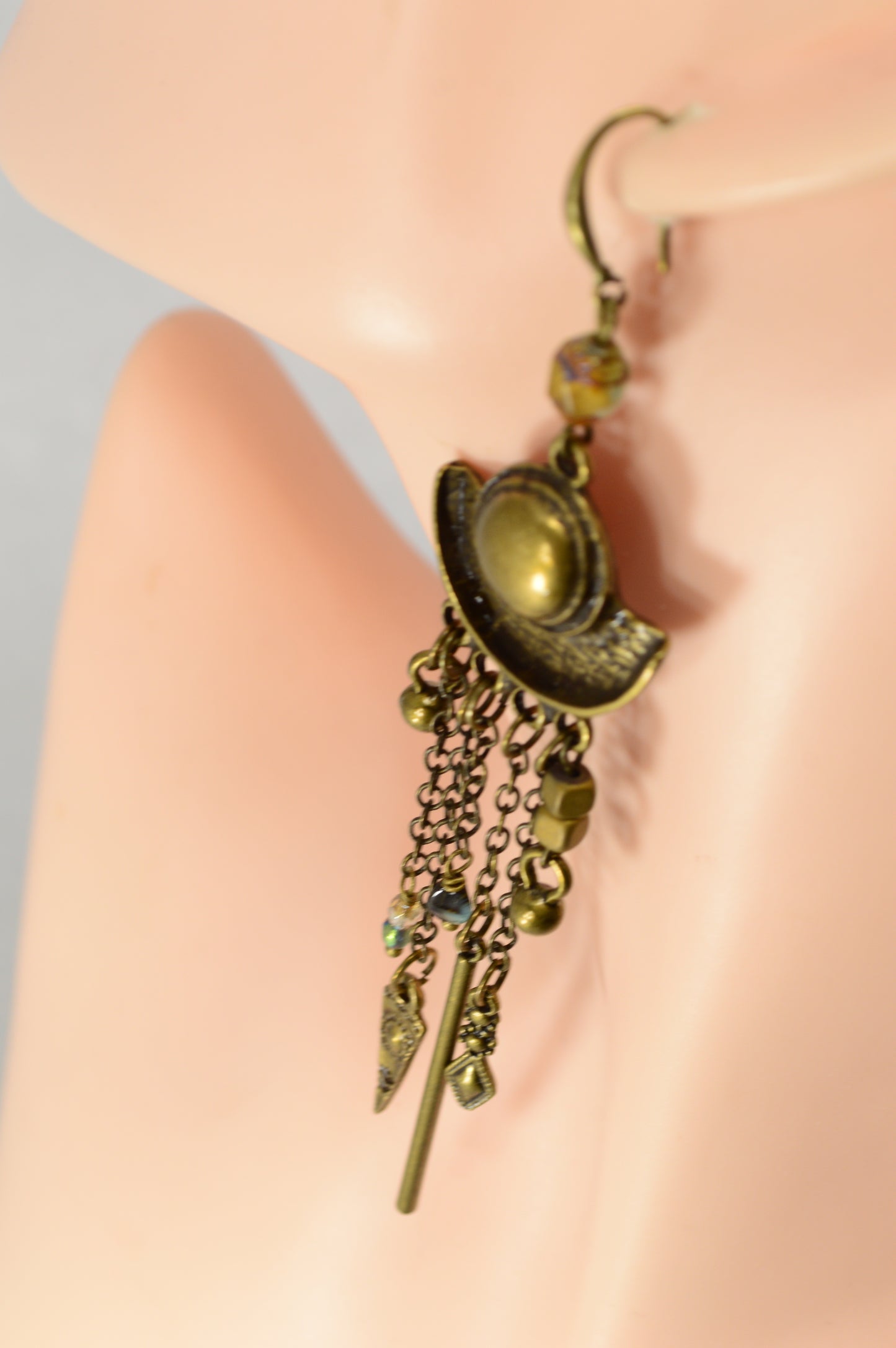 Boho Bronze Chain Statement Earrings