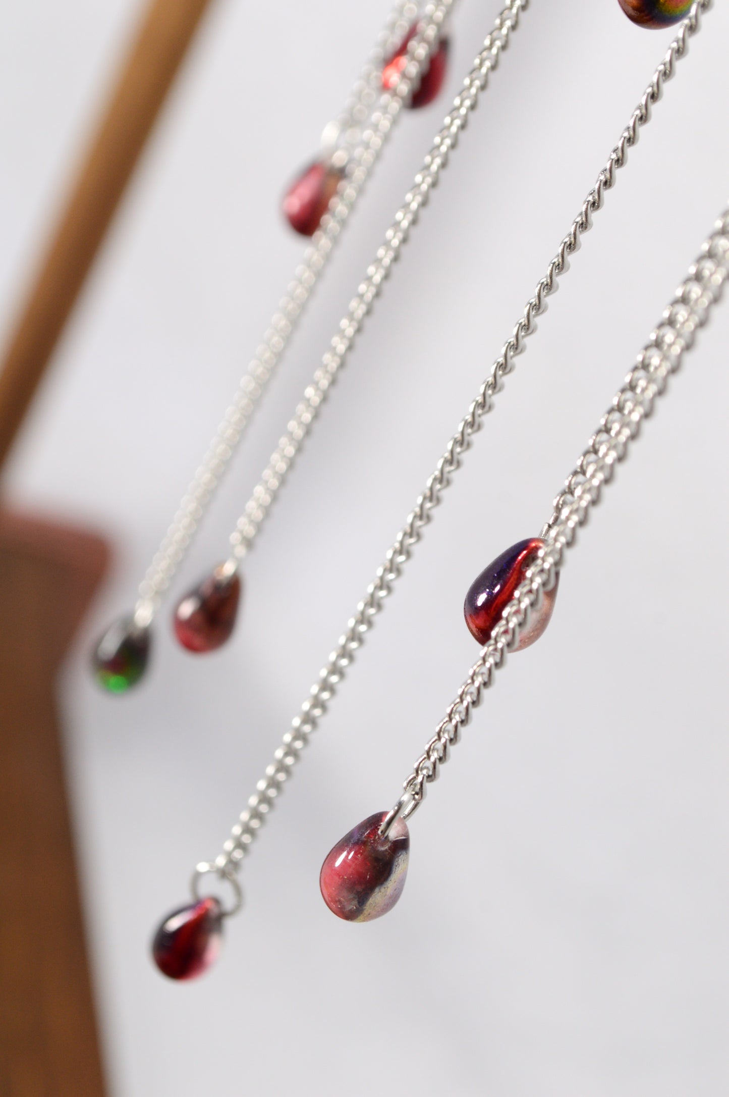 Garnet Fringe Chain Statement Necklace