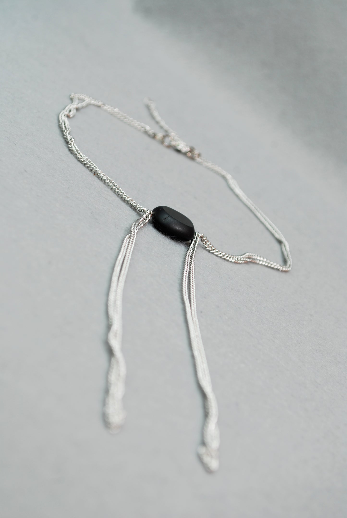Minimalist Lariat Necklace with Glass Accent