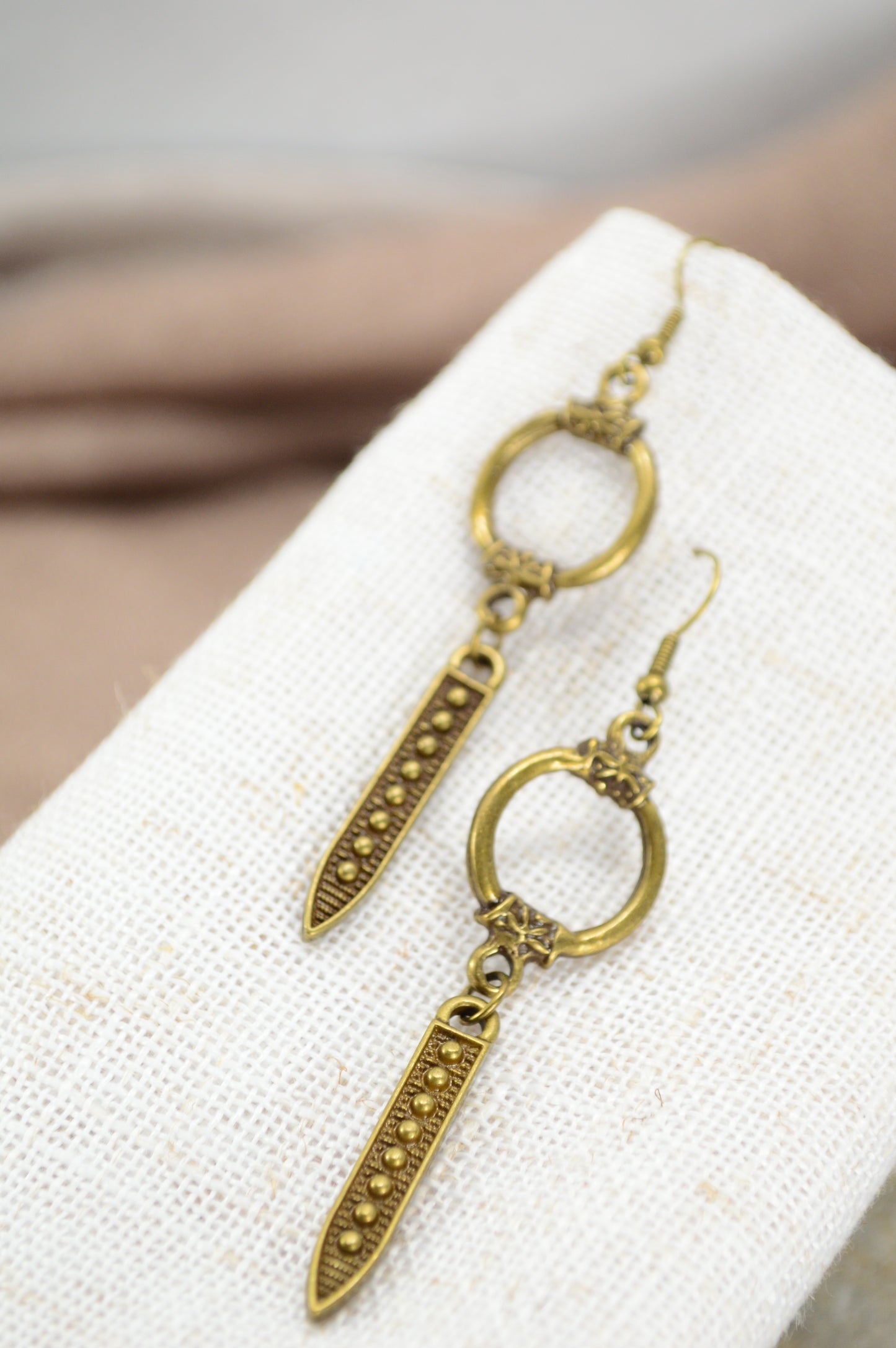 Bronze Boho Ring Dangle Earrings