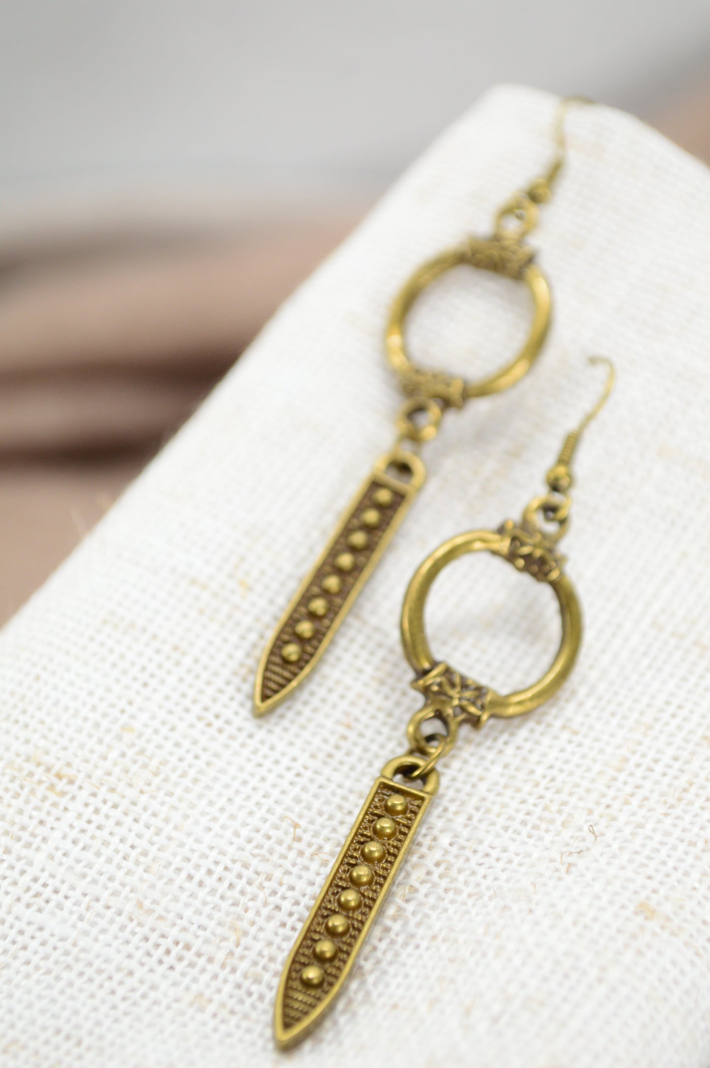 Bronze Boho Ring Dangle Earrings