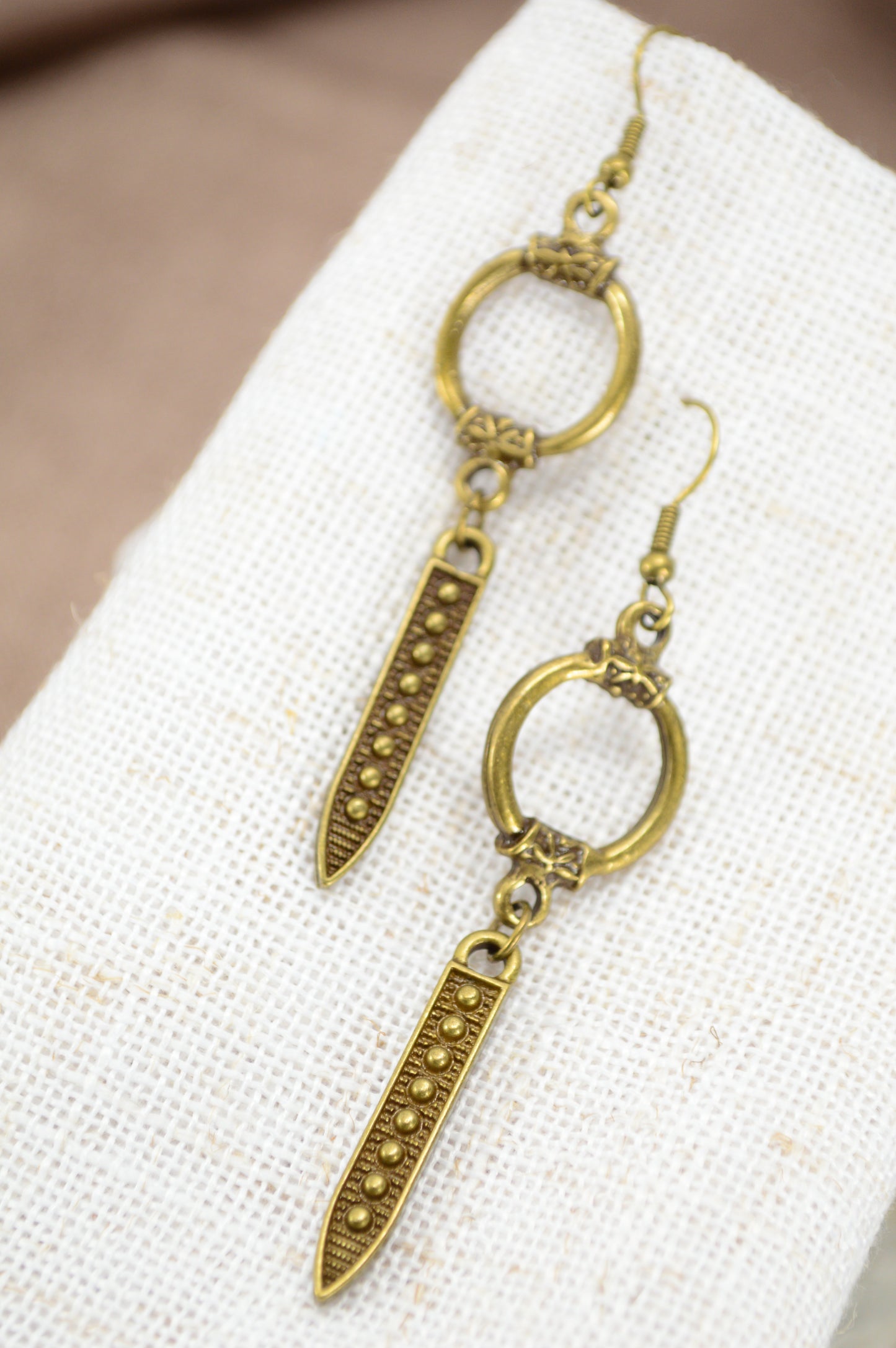 Bronze Boho Ring Dangle Earrings