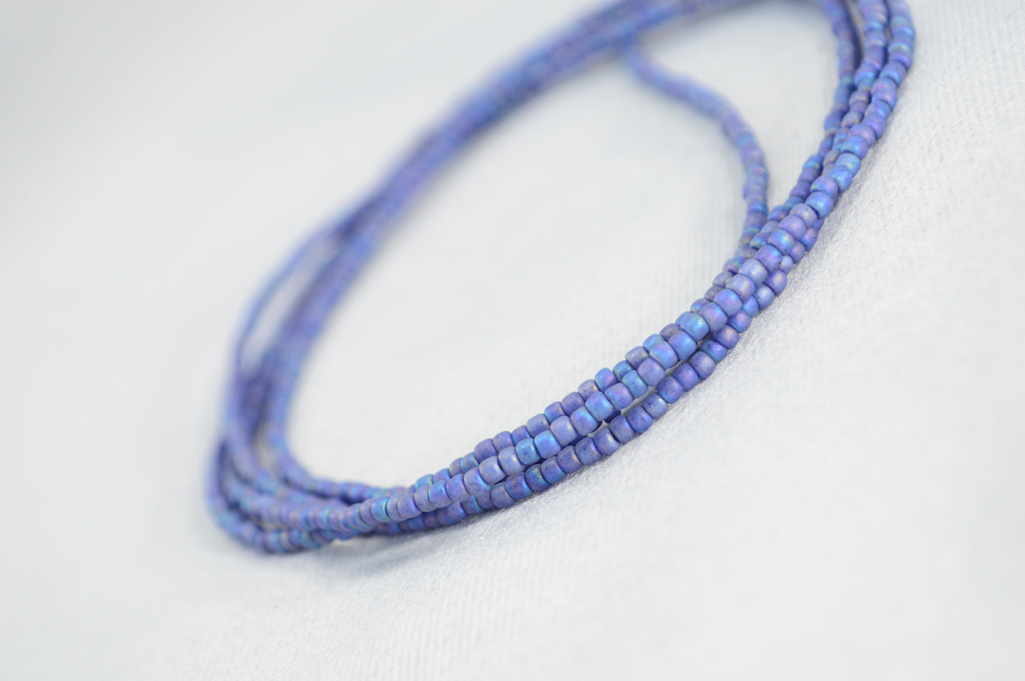 Jeans Blue Beaded Pearl Lariat Necklace