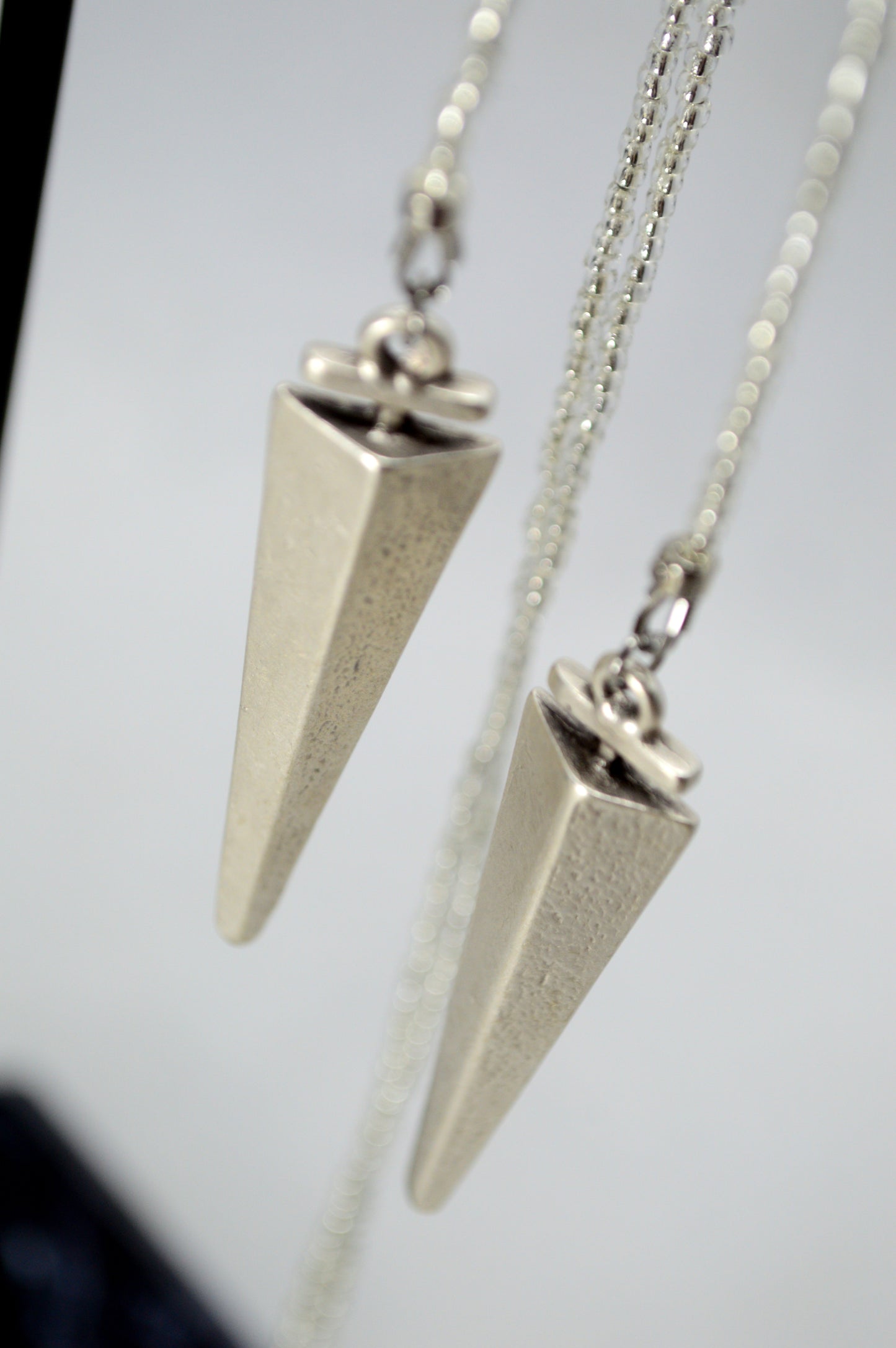 Glow in the Dark Lariat Necklace, White Beaded Wrap Choker with Spike Pendant